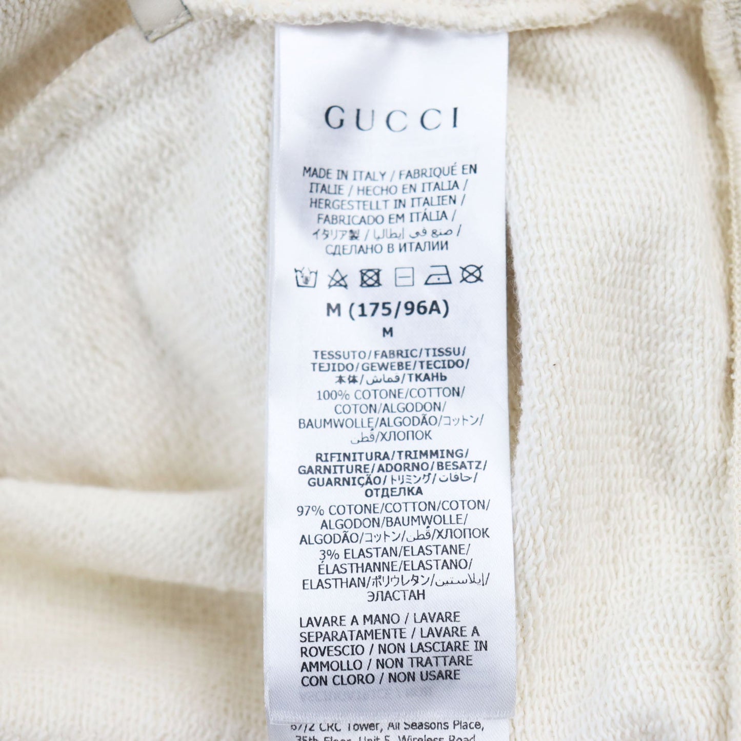 GUCCI Hoodie 721427 cotton cream M