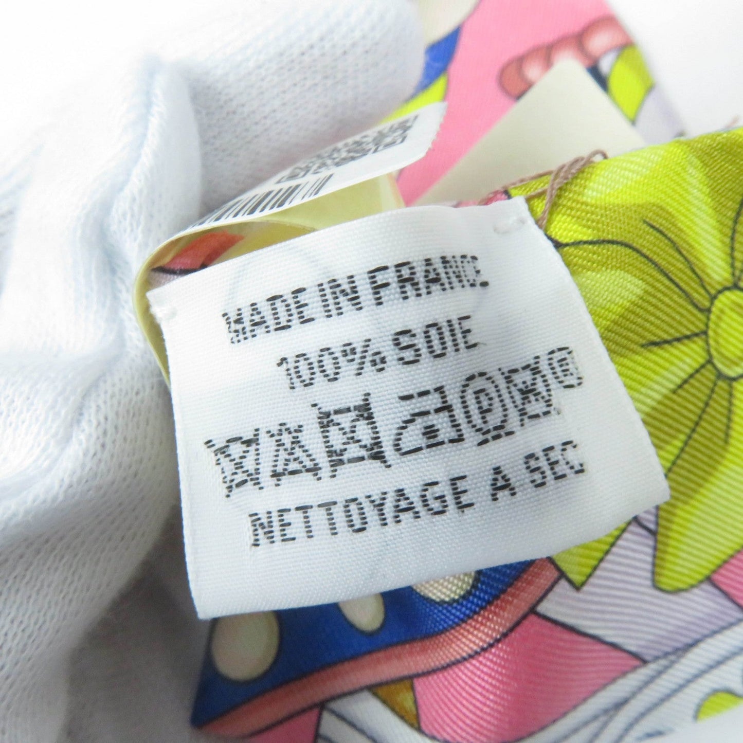 HERMES scarf silk Rose Bonbon/Blue Vif/White Twilly Arne de Coeur