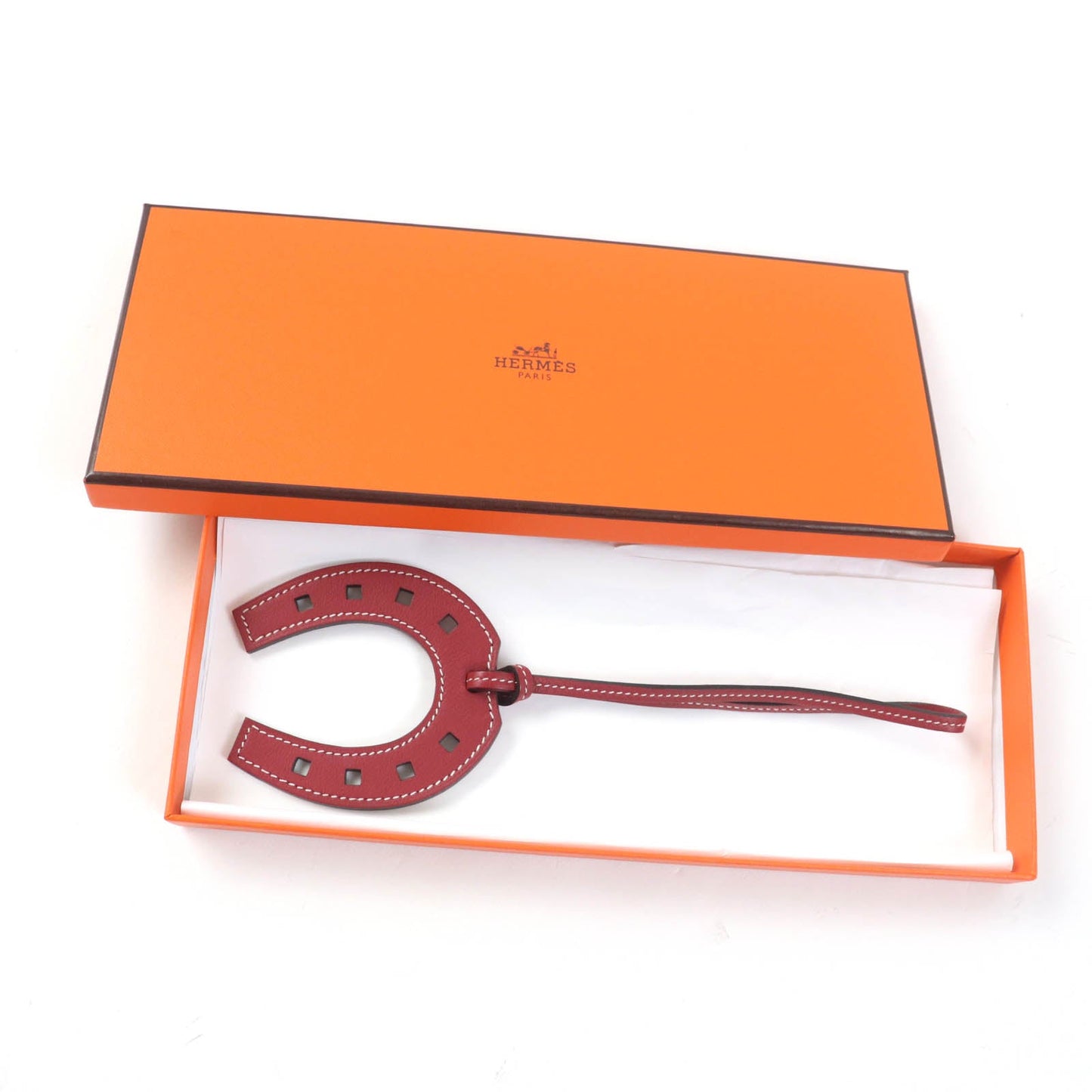 HERMES Bag charm Vaux Swift Rouge grena Paddock Fert Ashval