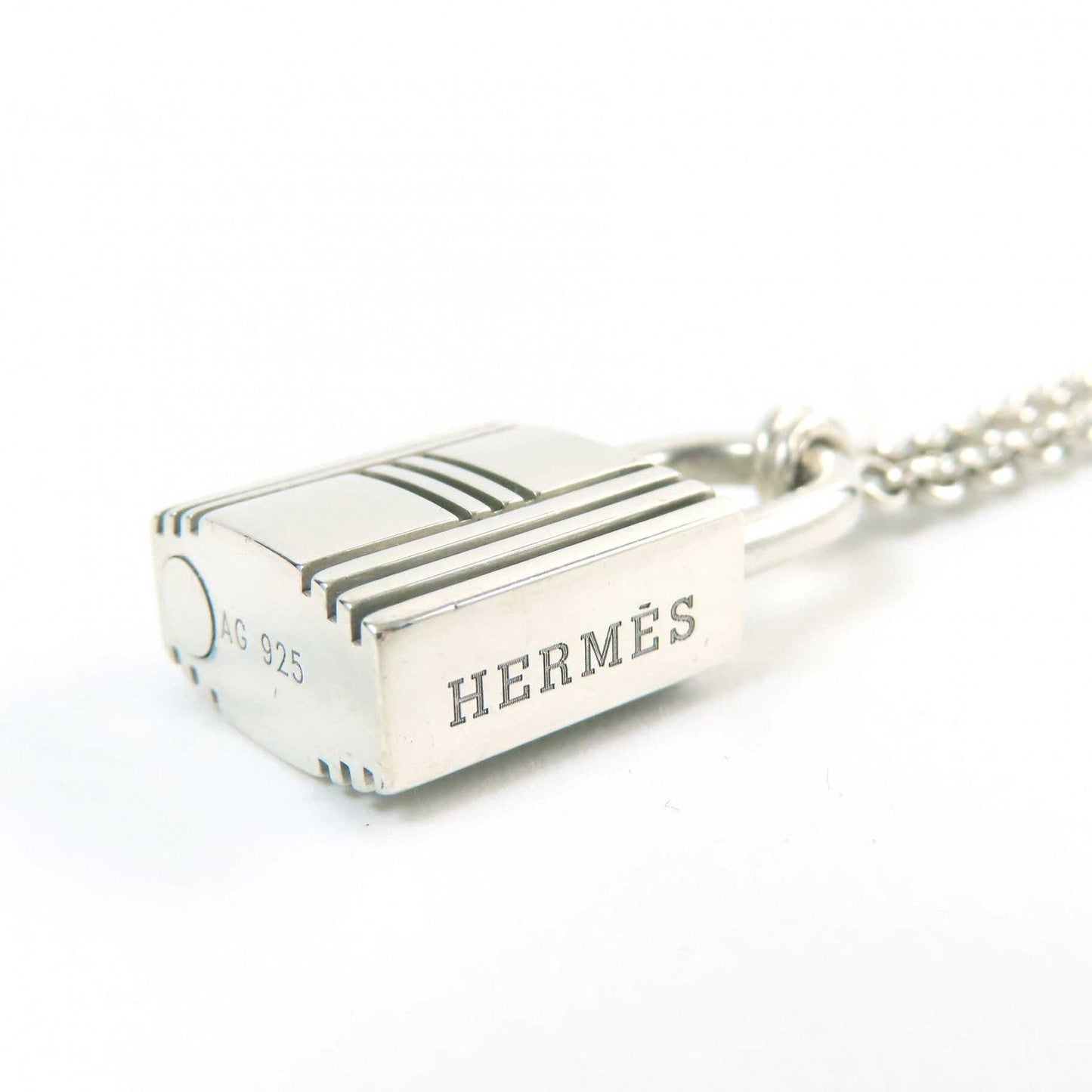 HERMES Necklace AG925 Silver Kelly Cadena Necklace
