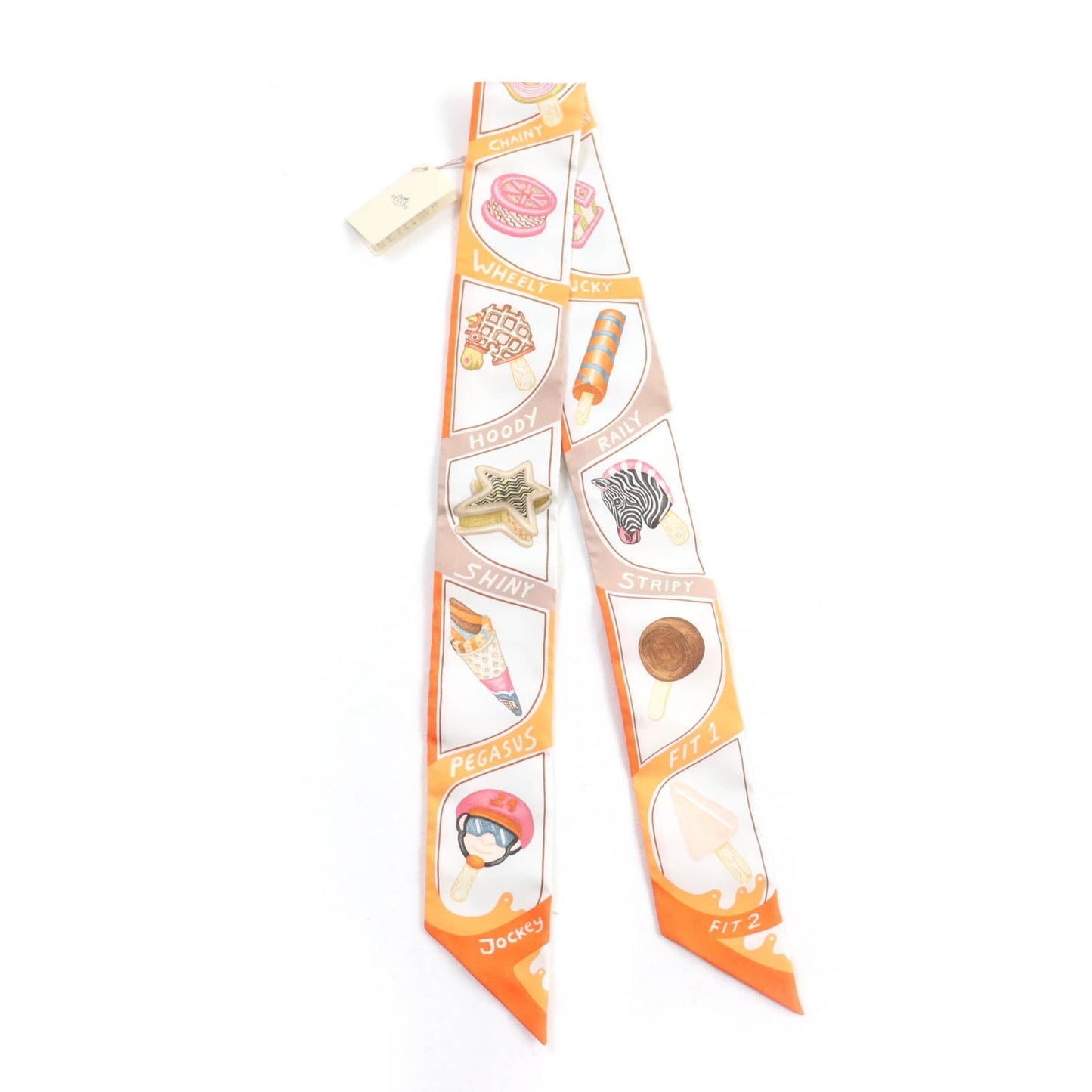 HERMES scarf silk Multi FUNNY ICE CREAM