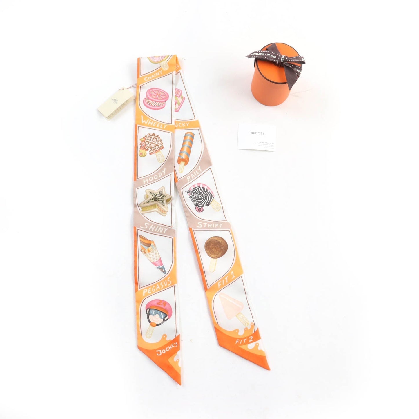 HERMES scarf silk Multi FUNNY ICE CREAM