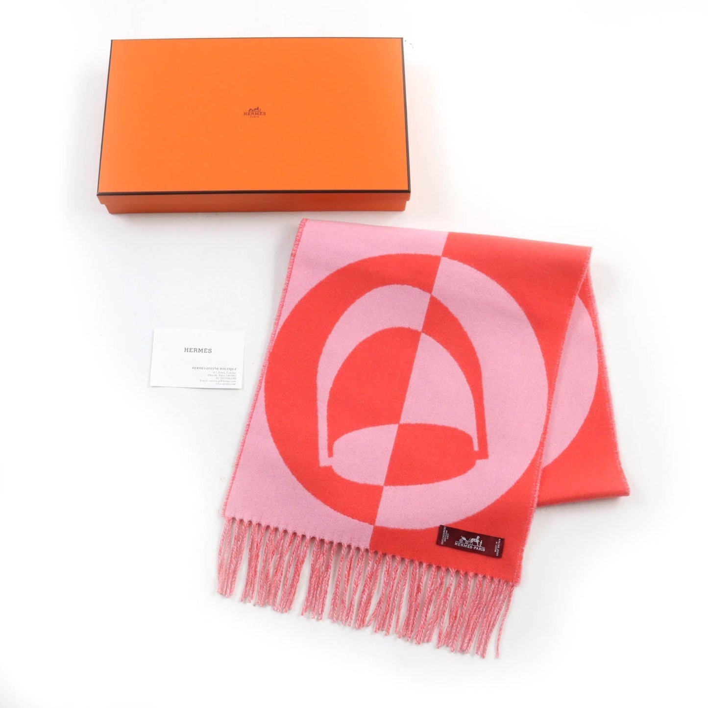HERMES Scarf Main: 100% cashmere pink Women Used