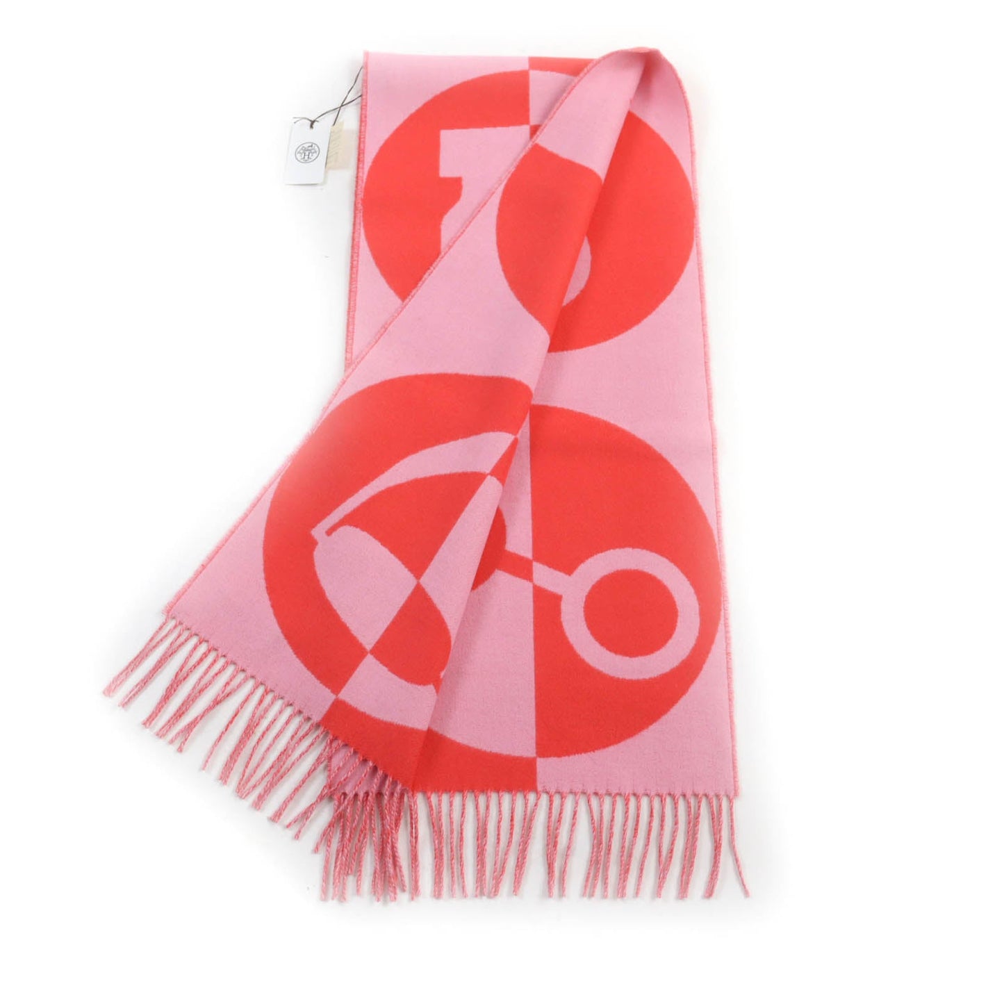 HERMES Scarf Main: 100% cashmere pink Women Used