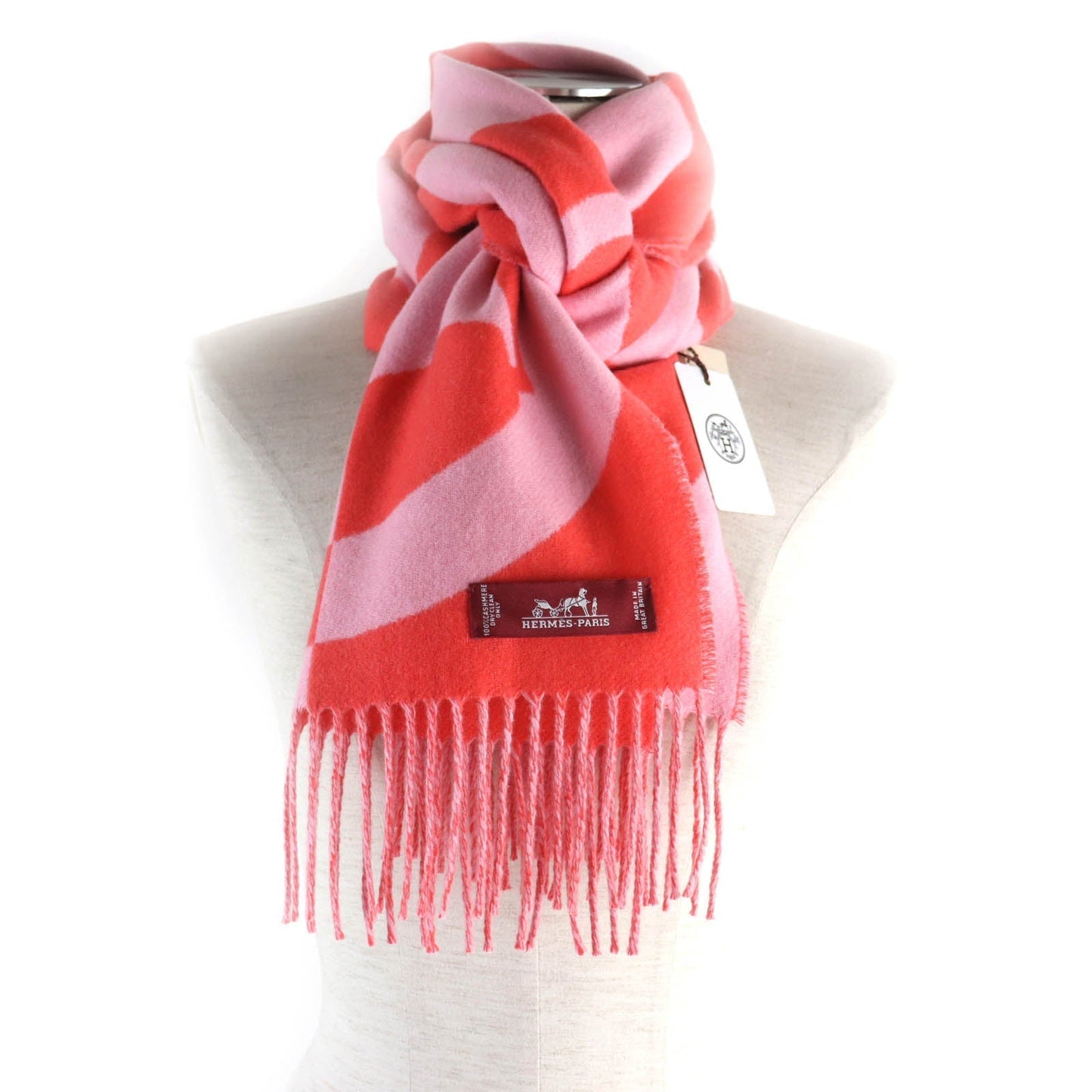 HERMES Scarf Main: 100% cashmere pink Women Used