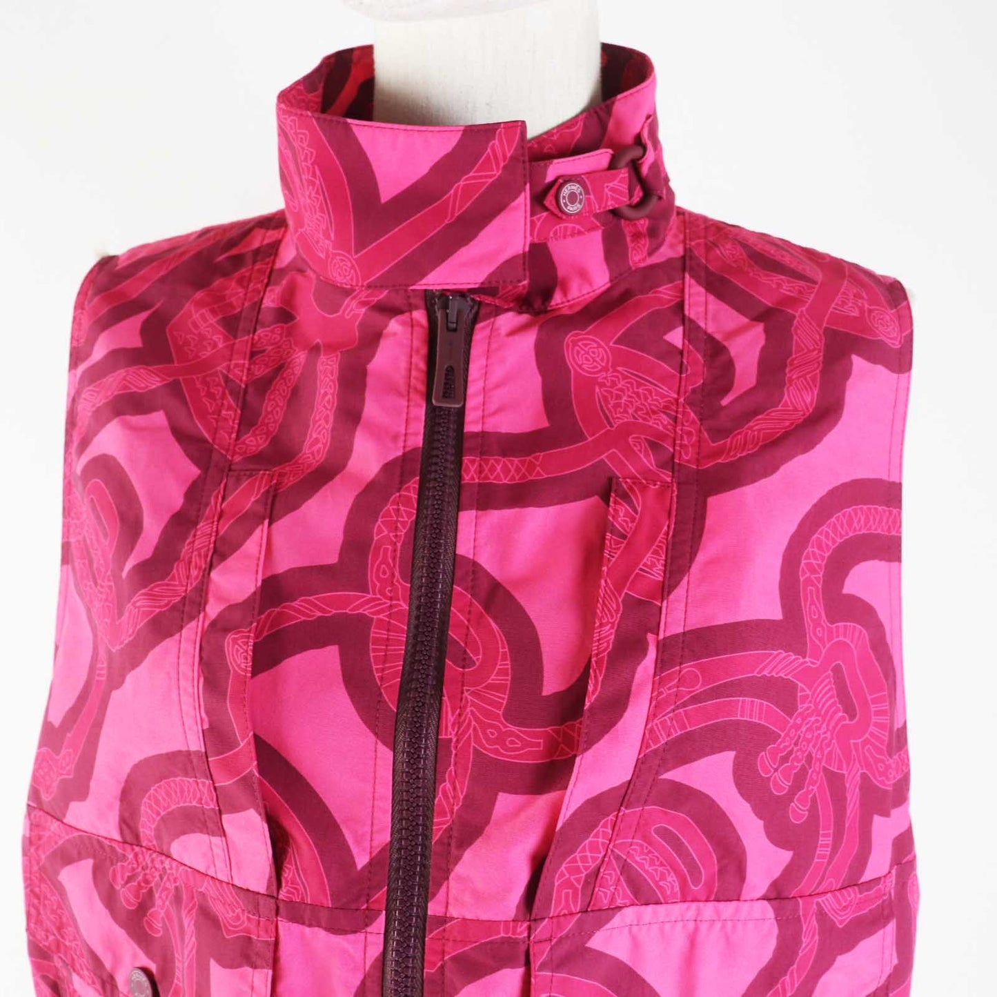 HERMES Best 3E0253DW Nylon Pink Bordeaux Fantaisie d'Etriers Stirrup Fantasy 38