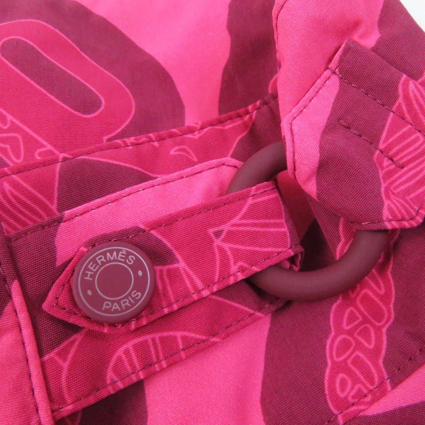 HERMES Best 3E0253DW Nylon Pink Bordeaux Fantaisie d'Etriers Stirrup Fantasy 38