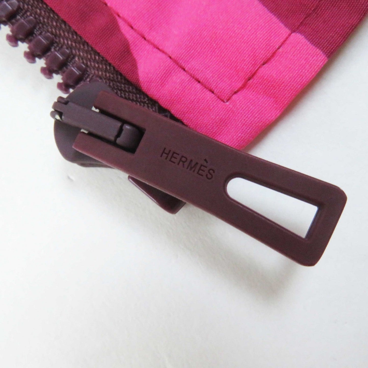 HERMES Best 3E0253DW Nylon Pink Bordeaux Fantaisie d'Etriers Stirrup Fantasy 38