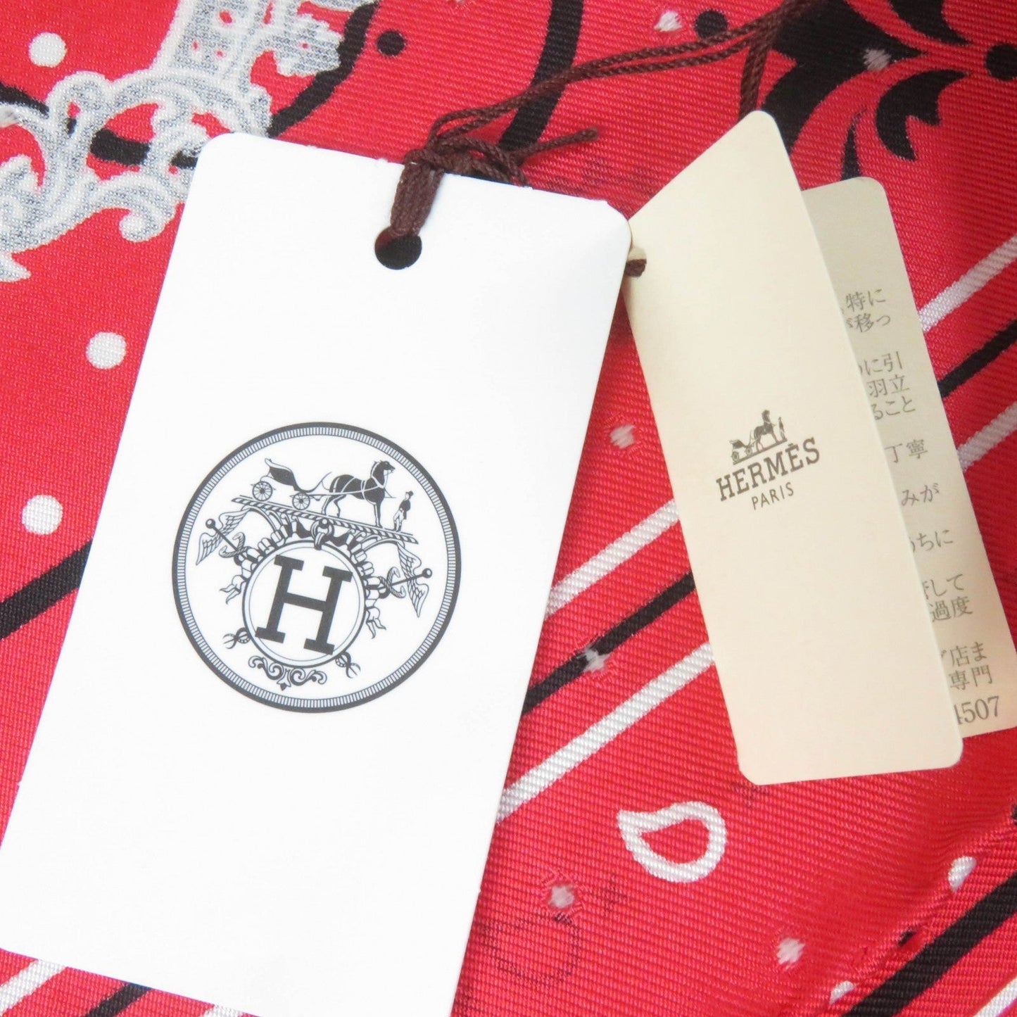 HERMES scarf silk Rouge Noir Blanc Carre55 LES CLES Les Clés Key