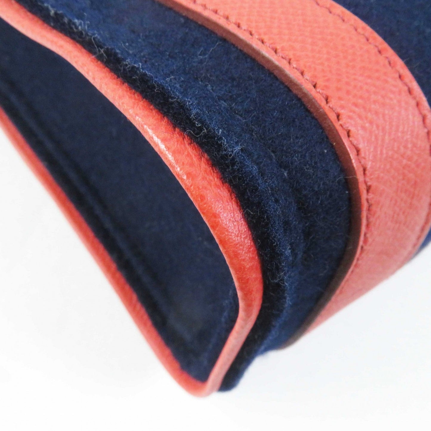 HERMES Tote Bag Main: Epsom, felt Coral Pink Navy Petit h Women Used