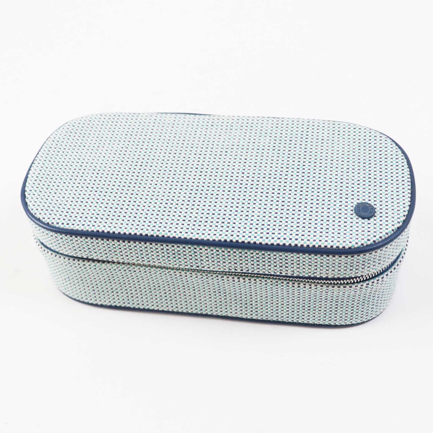 HERMES Cosmetics Pouch cotton Blue type ESCALE TROUSSE TOILE H Escal