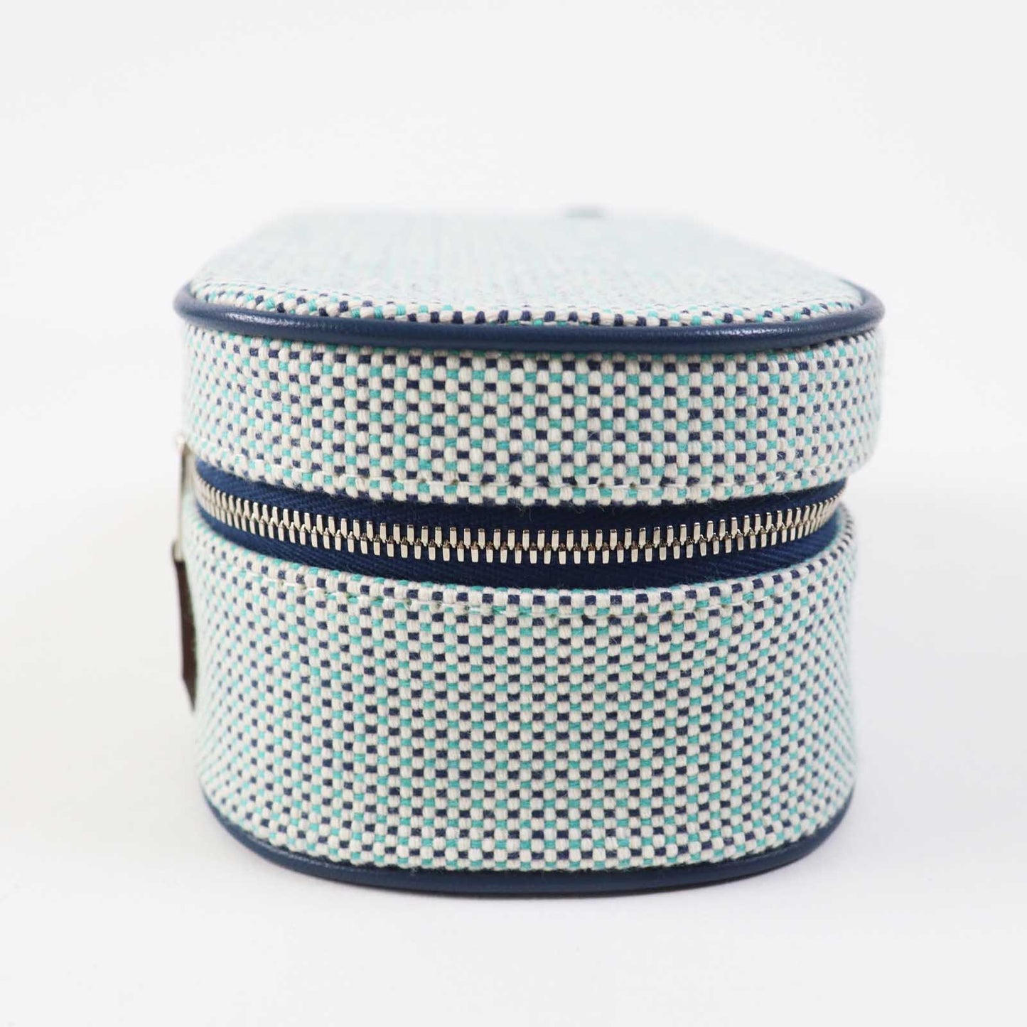 HERMES Cosmetics Pouch cotton Blue type ESCALE TROUSSE TOILE H Escal