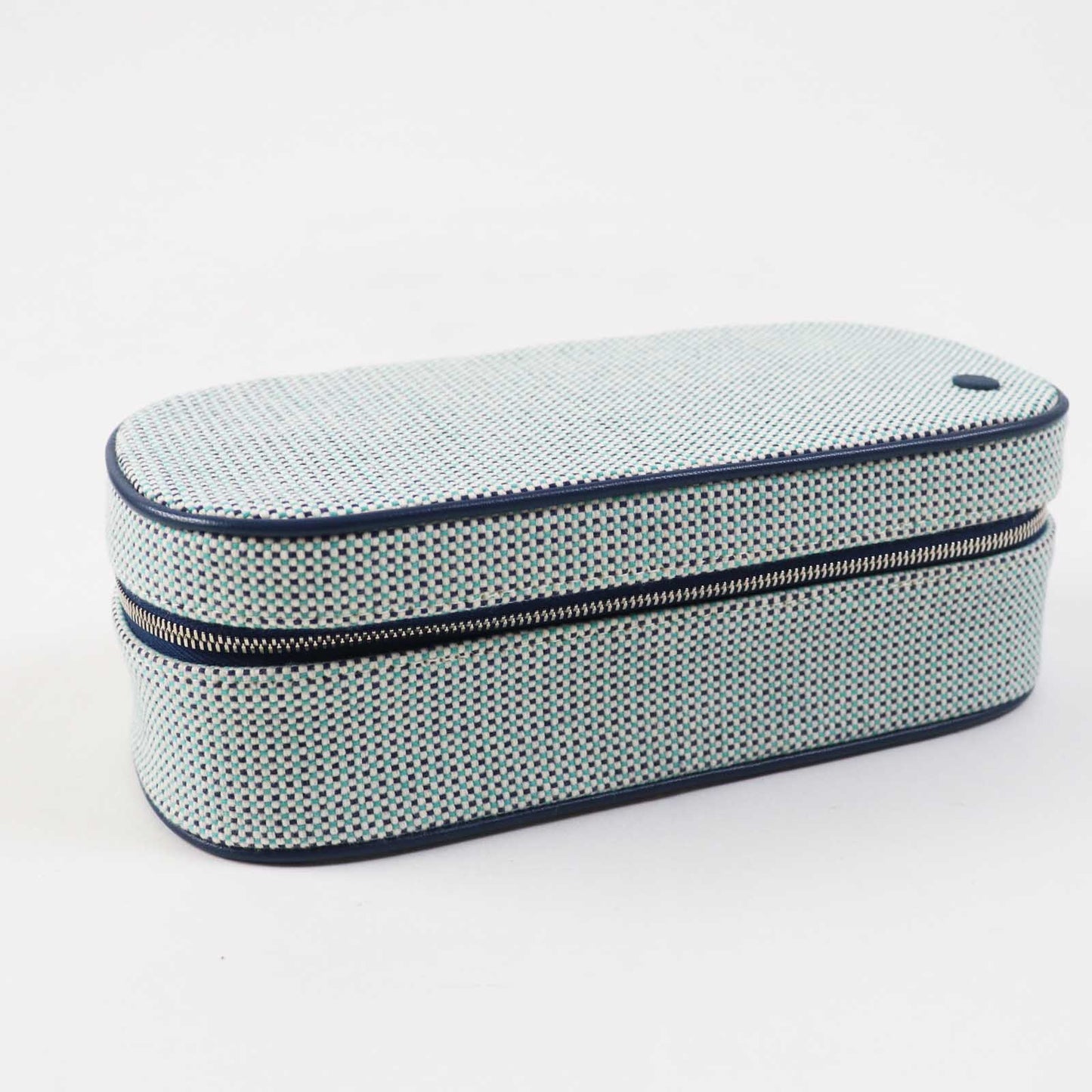 HERMES Cosmetics Pouch cotton Blue type ESCALE TROUSSE TOILE H Escal