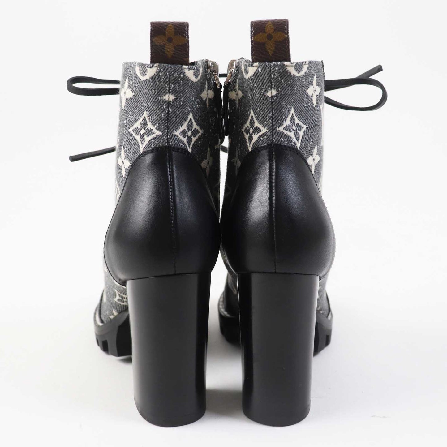 LOUIS VUITTON Ankle boots 1AB2XR leather Black Gray type Star trail line 36