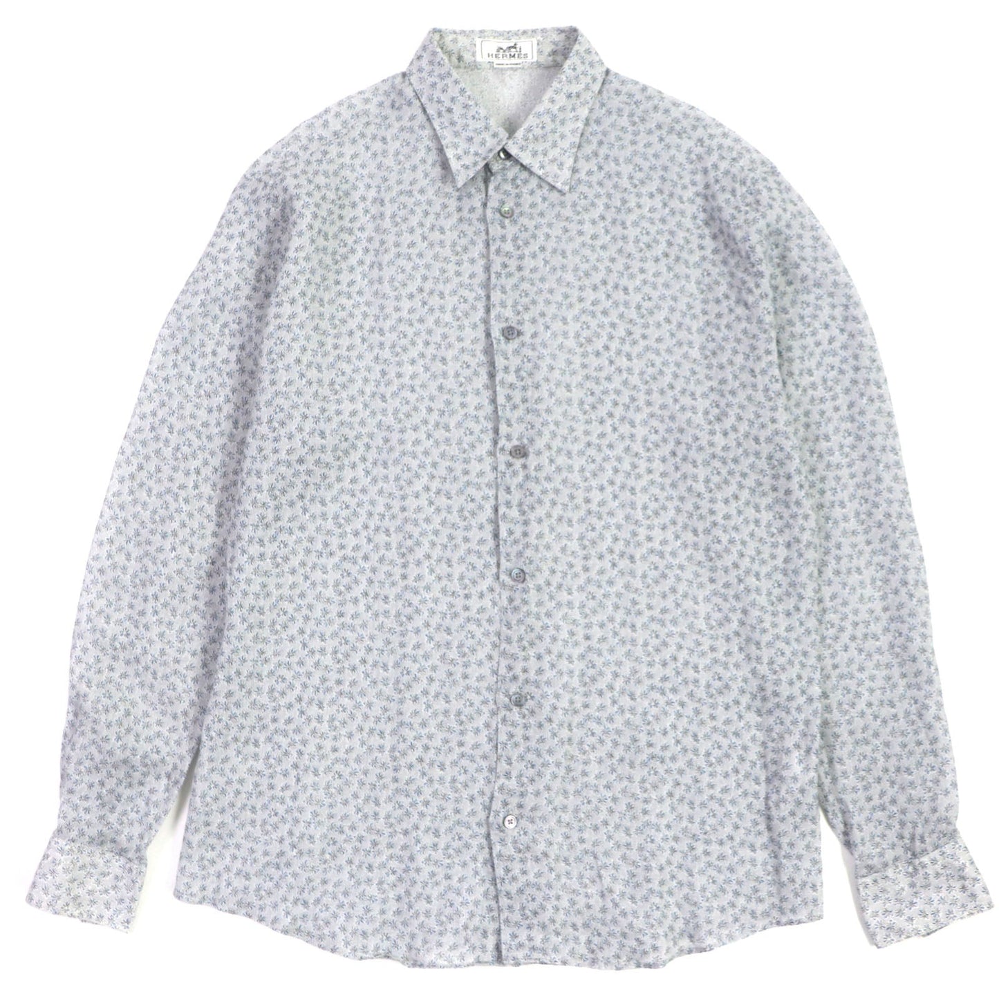 HERMES Long sleeve shirt linen gray 42