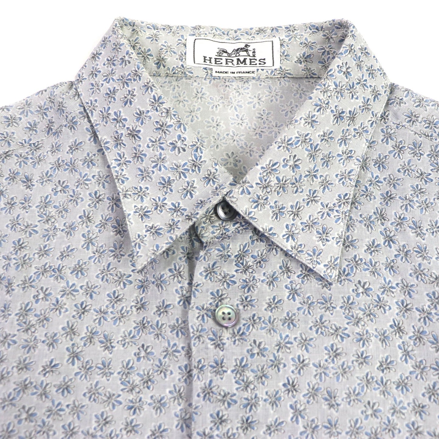 HERMES Long sleeve shirt linen gray 42