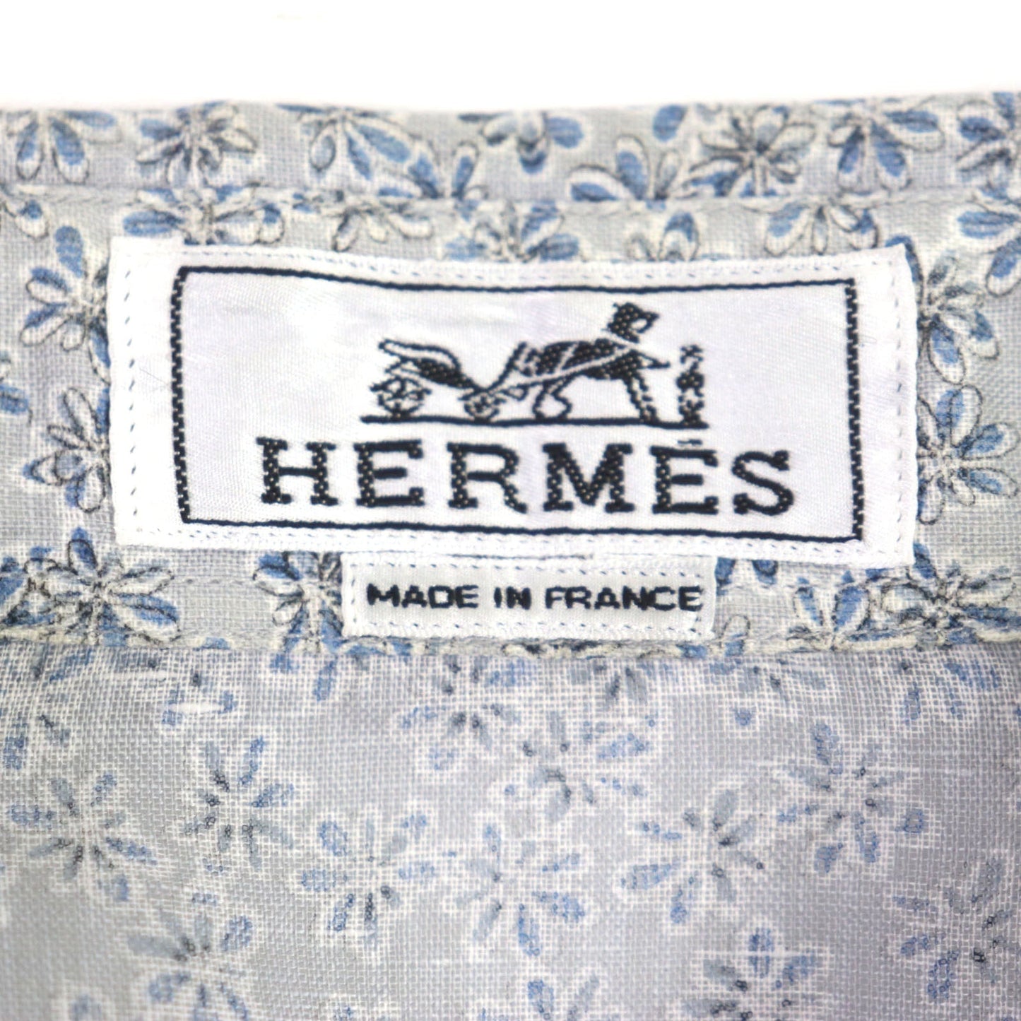 HERMES Long sleeve shirt linen gray 42