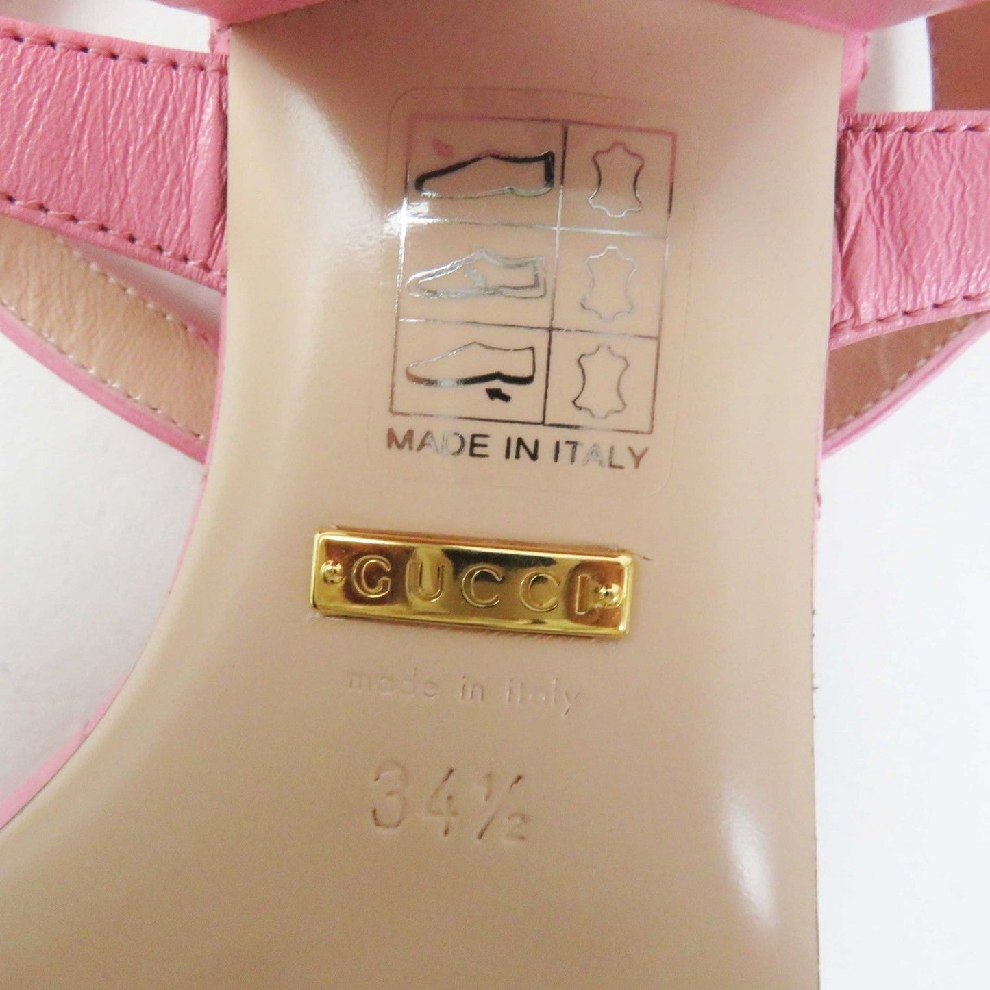 GUCCI Sandals 674840 leather pink 34 1/2