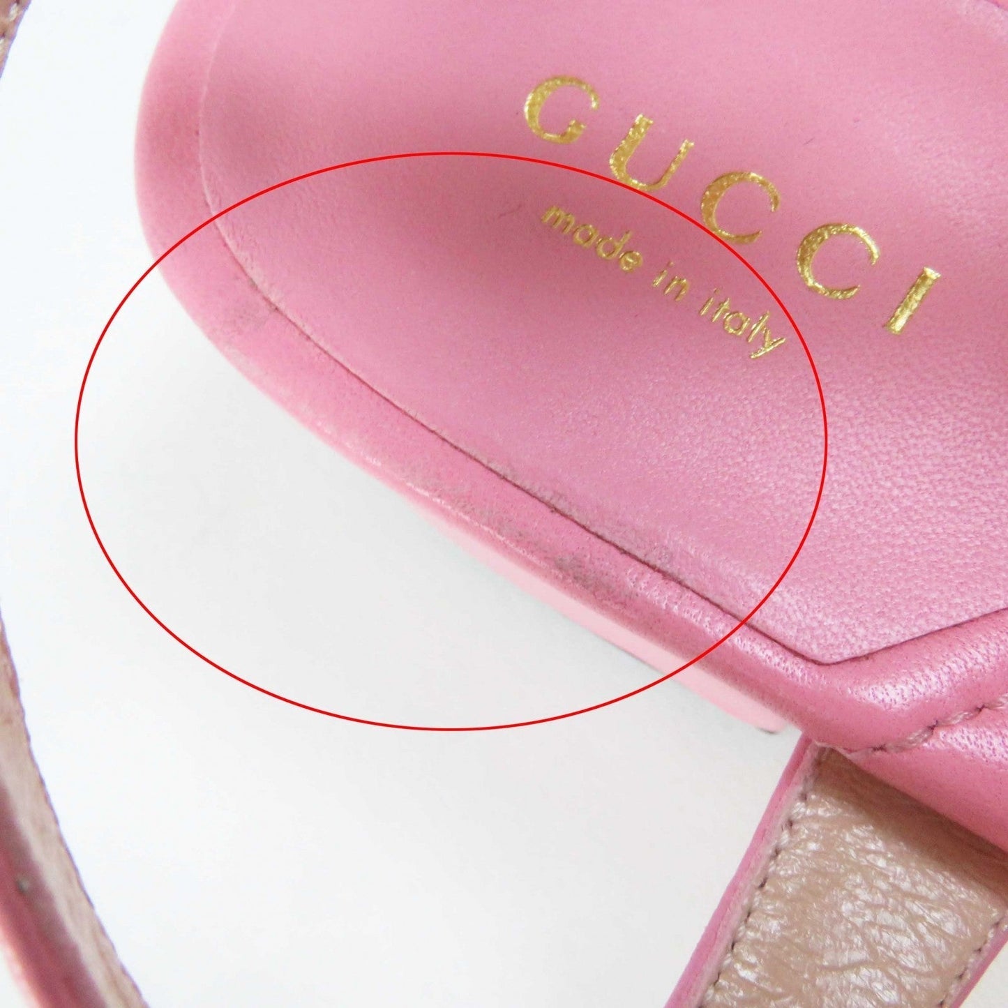 GUCCI Sandals 674840 leather pink 34 1/2