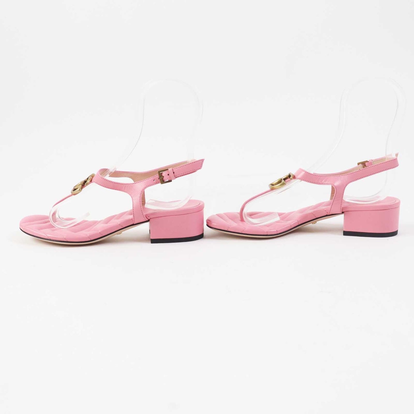 GUCCI Sandals 674840 leather pink 34 1/2