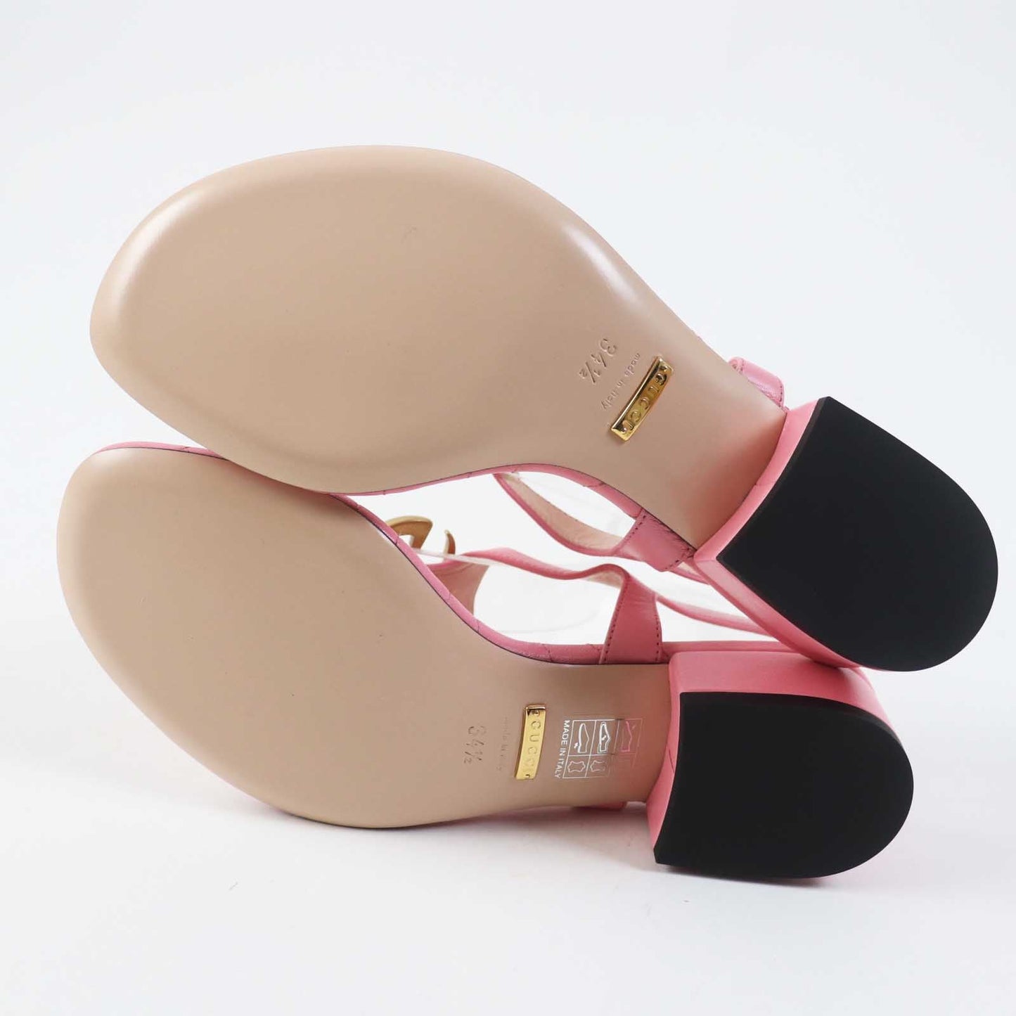 GUCCI Sandals 674840 leather pink 34 1/2