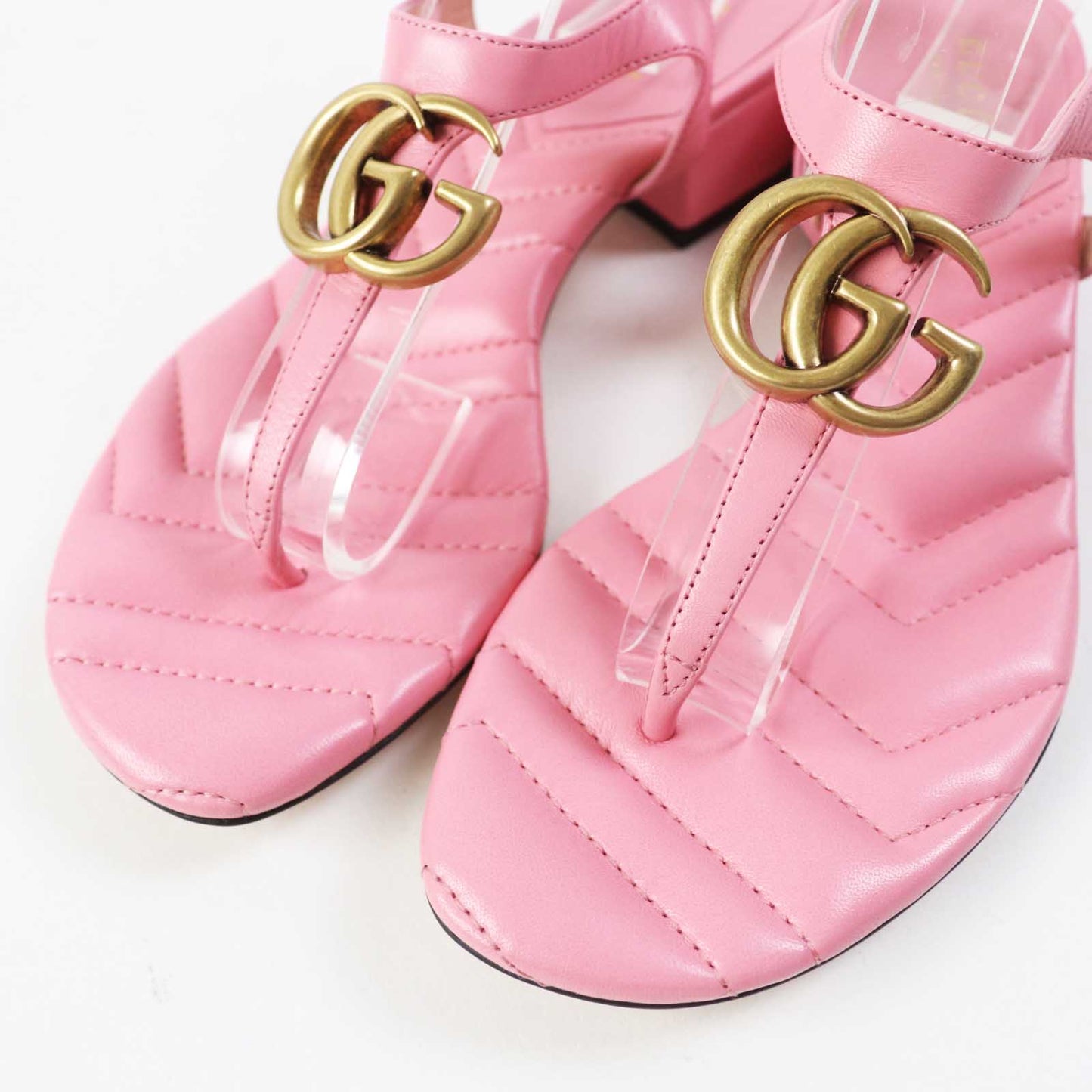 GUCCI Sandals 674840 leather pink 34 1/2