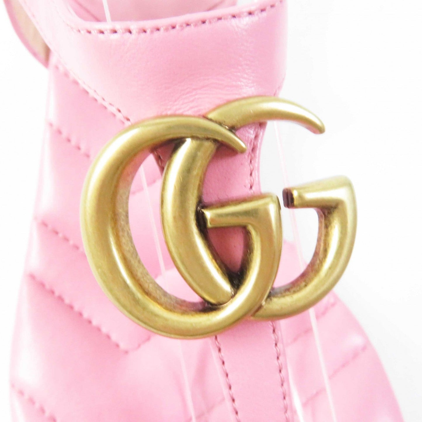 GUCCI Sandals 674840 leather pink 34 1/2
