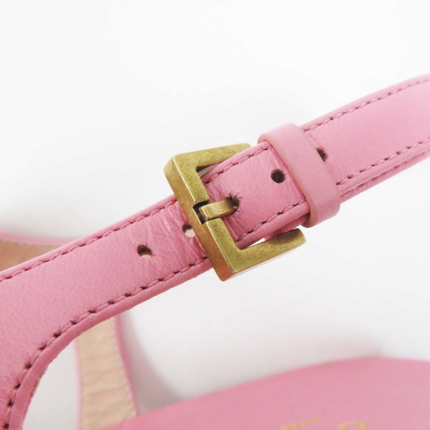GUCCI Sandals 674840 leather pink 34 1/2