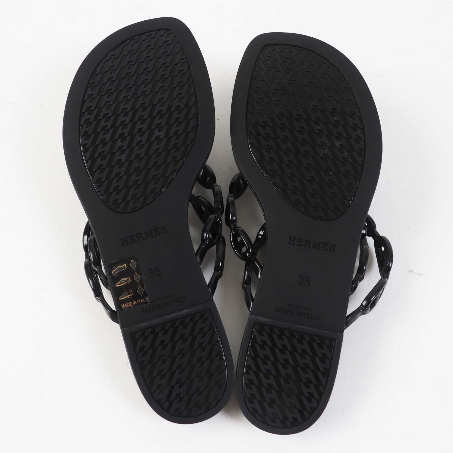 HERMES Sandals rubber black island 35