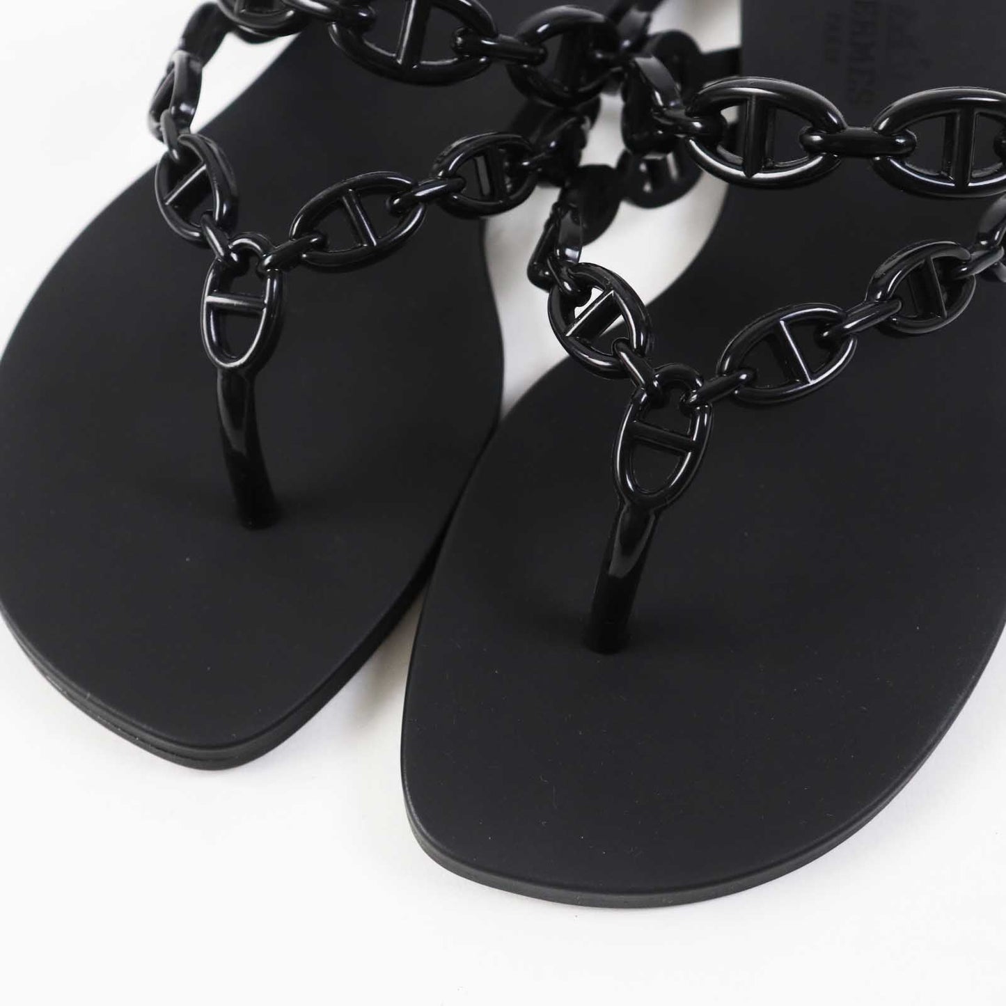 HERMES Sandals rubber black island 35
