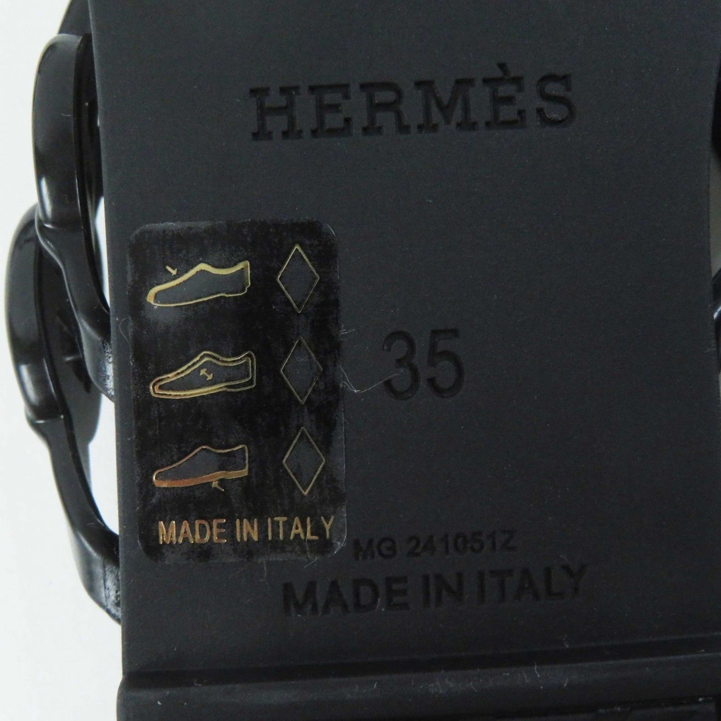 HERMES Sandals rubber black island 35