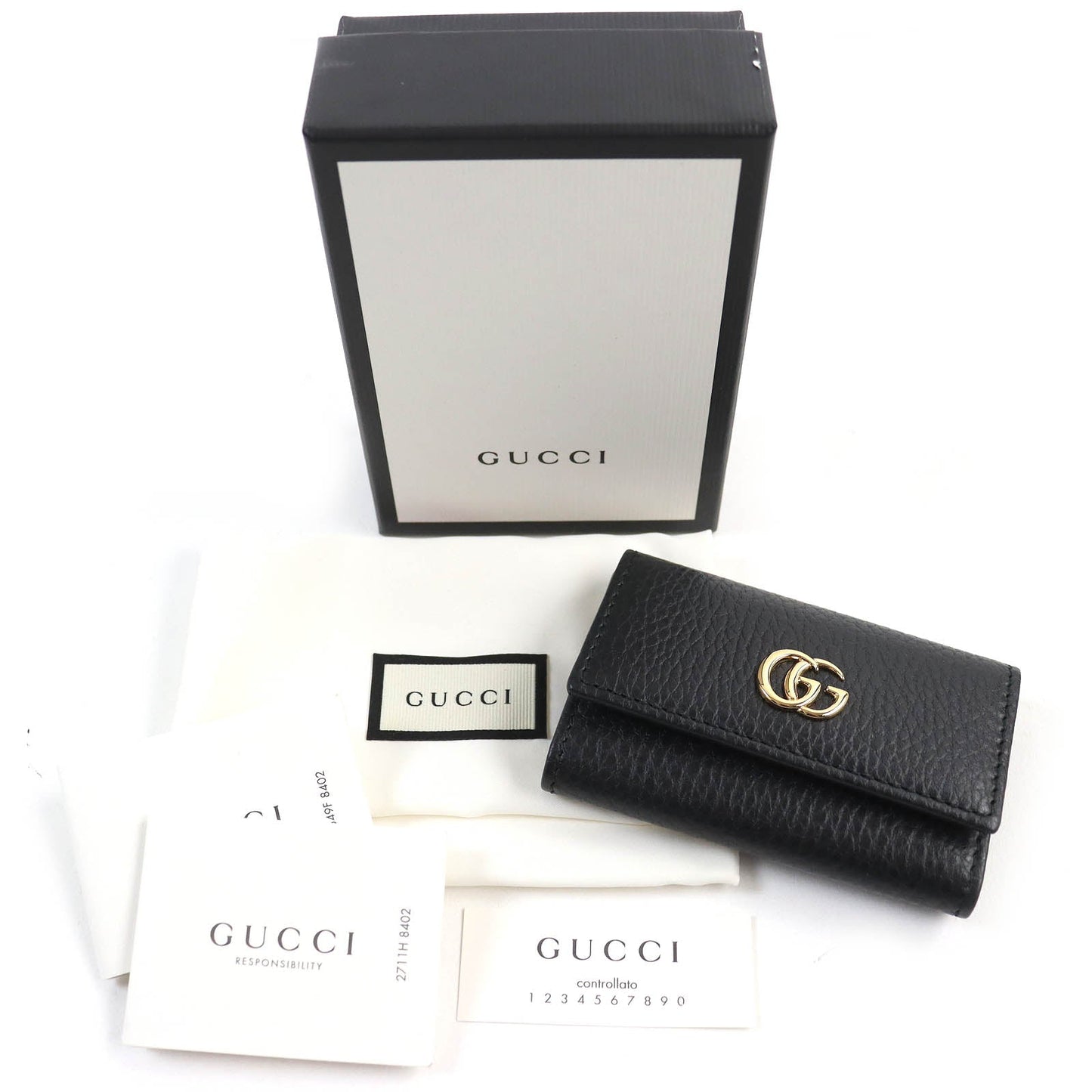 GUCCI Key case Key holder  456118 leather black