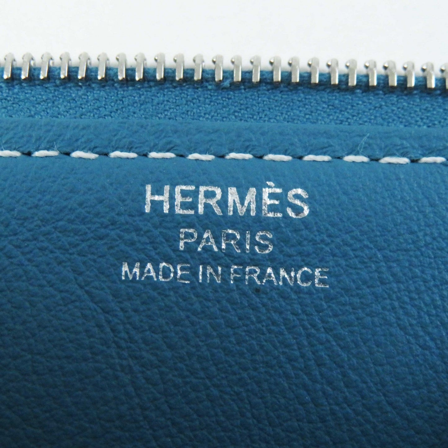 HERMES Pouch Evercolor new blue gene Zip Angor PM