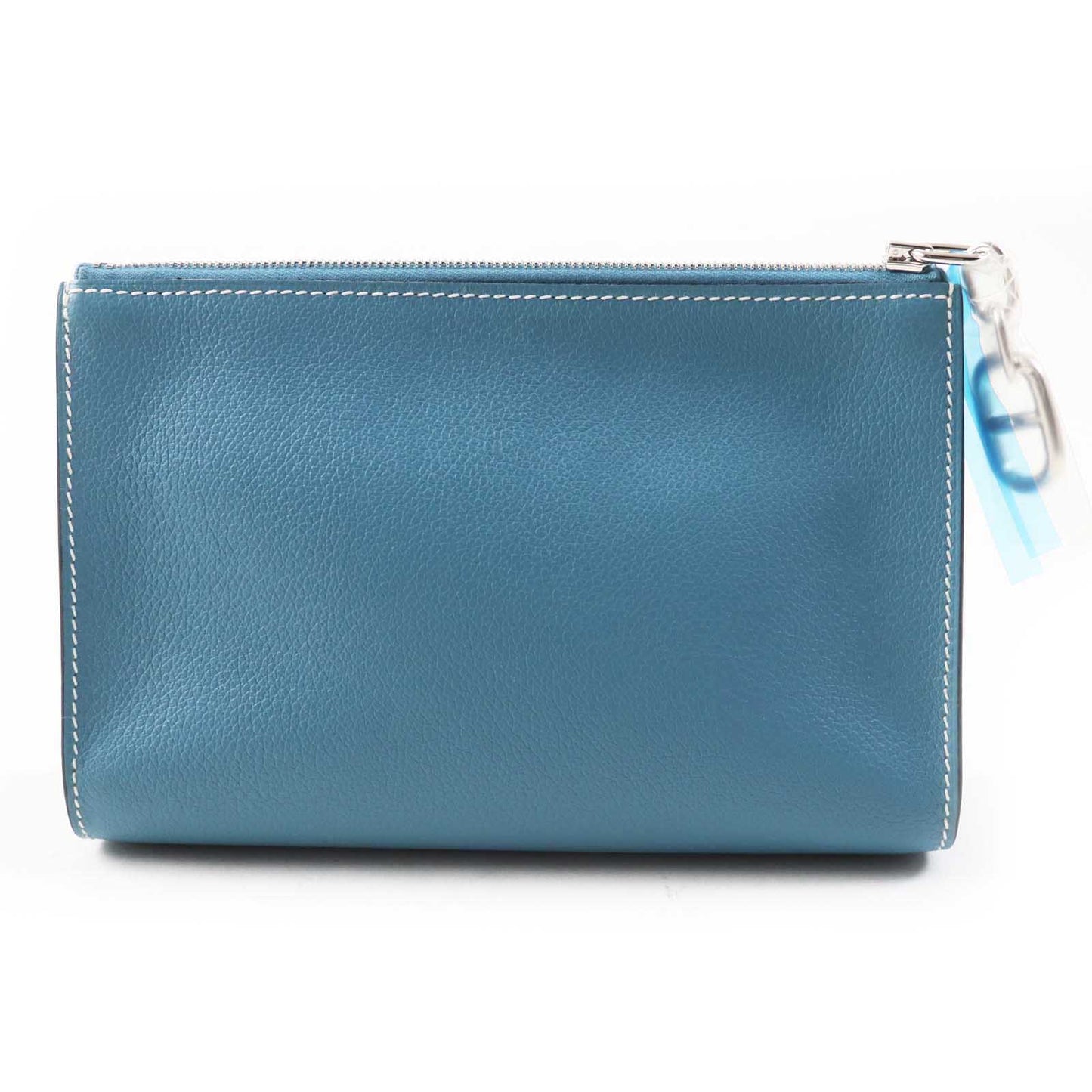HERMES Pouch Evercolor new blue gene Zip Angor PM