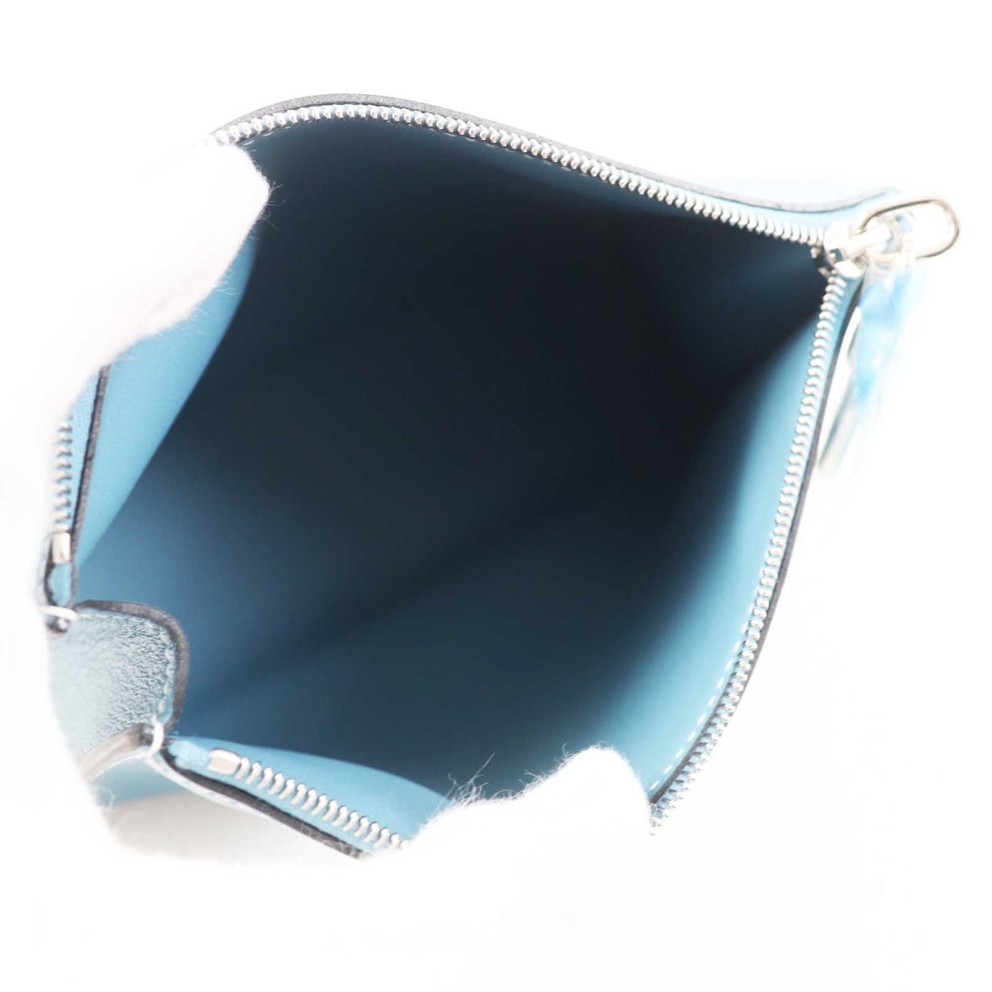 HERMES Pouch Evercolor new blue gene Zip Angor PM
