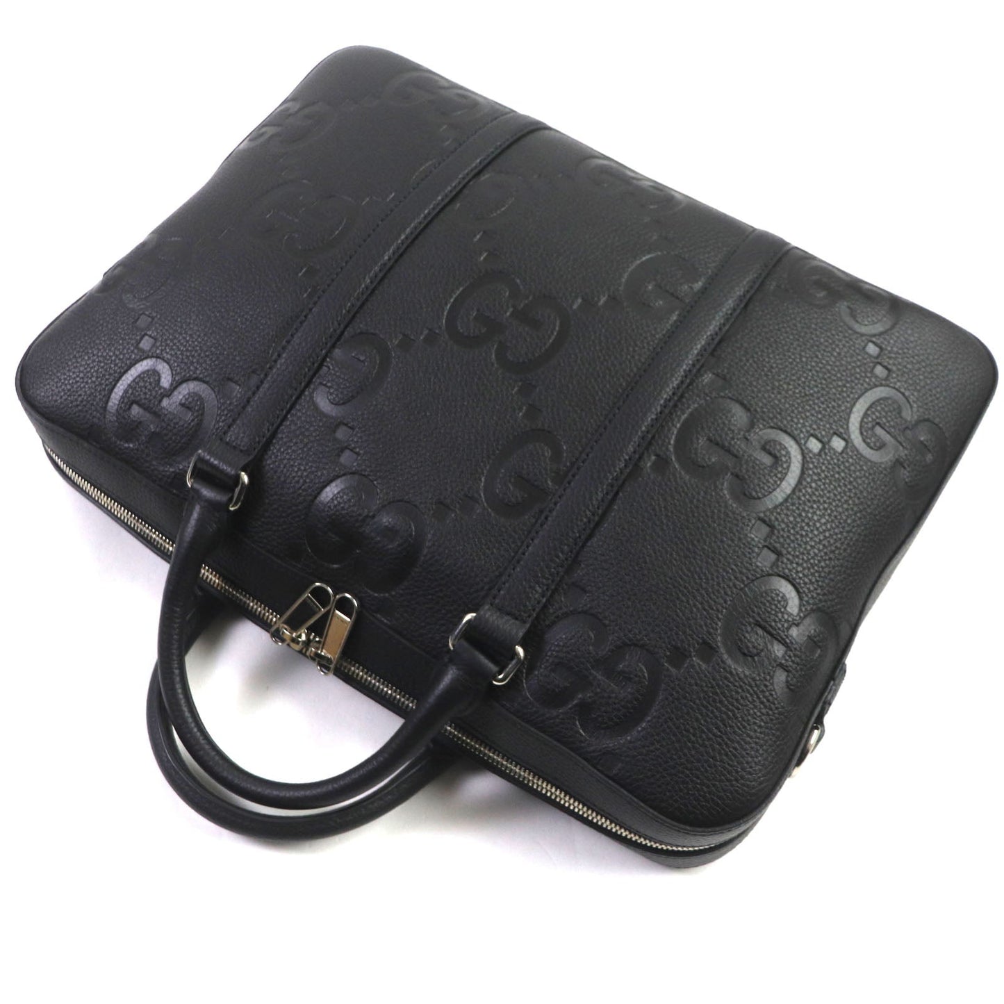 GUCCI Business bag 658573 leather black Jumbo GG