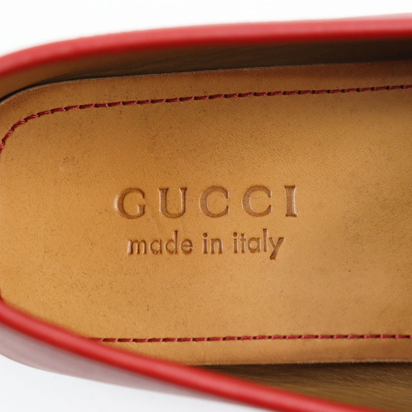 GUCCI loafers 431063 leather Red Driving shoes Guccissima GG embossed 9