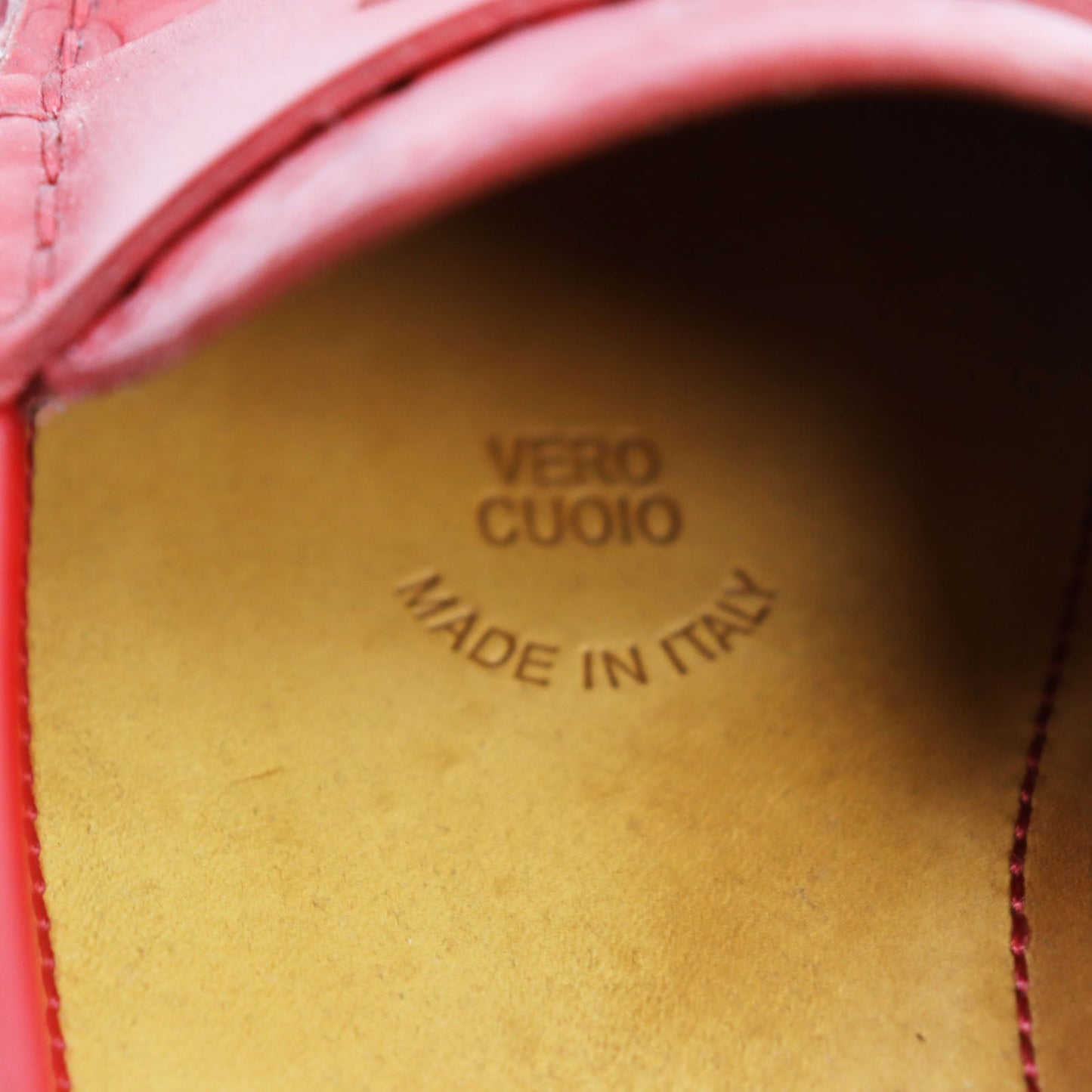 GUCCI loafers 431063 leather Red Driving shoes Guccissima GG embossed 9