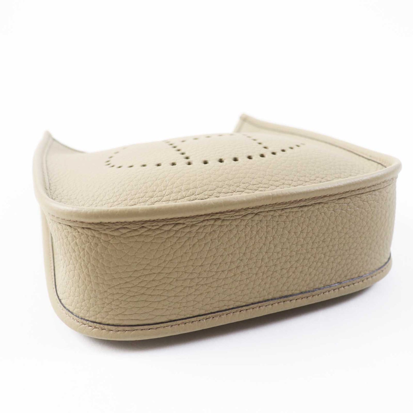 HERMES Shoulder Bag Taurillon Clemence Beige Alpha Evelyn TPM