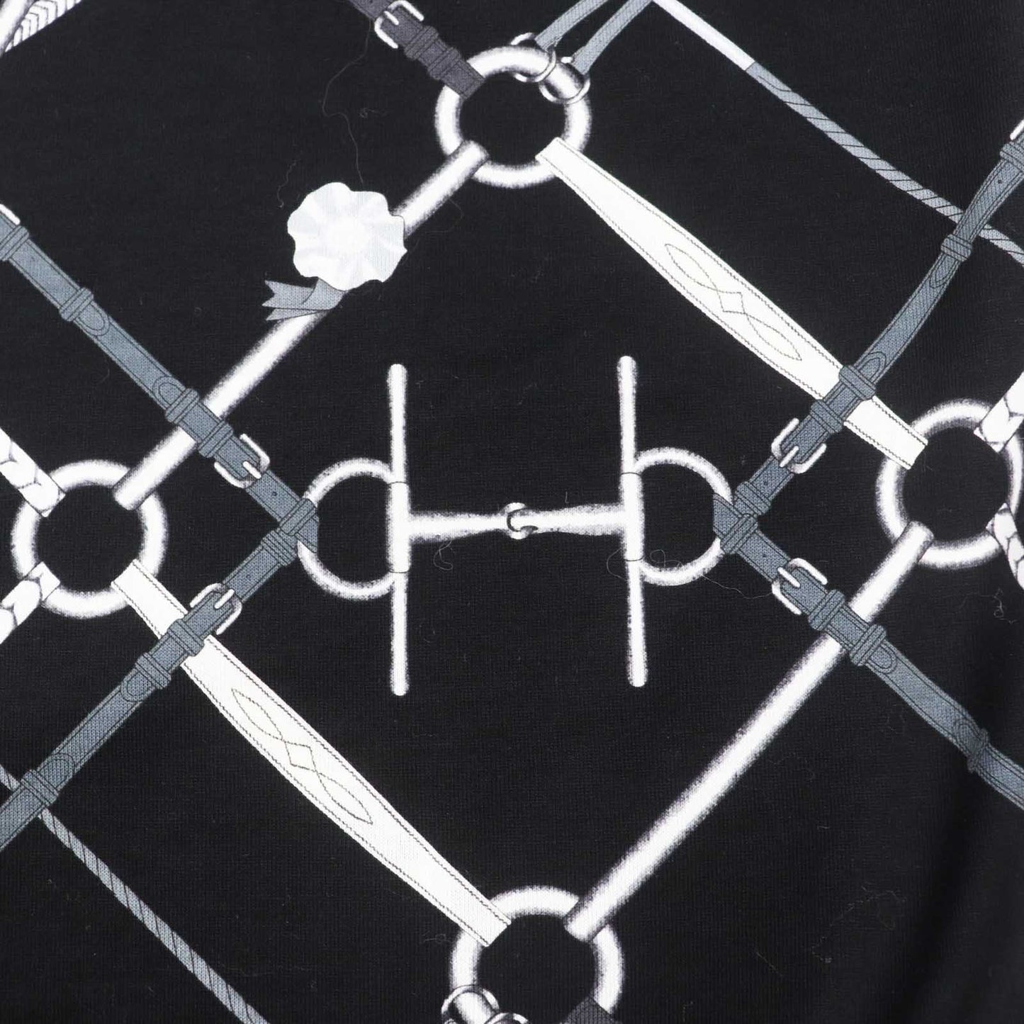 HERMES Short sleeve T-shirt cotton black PARCOURS SANS FAUTE PERFECT COURSE 34