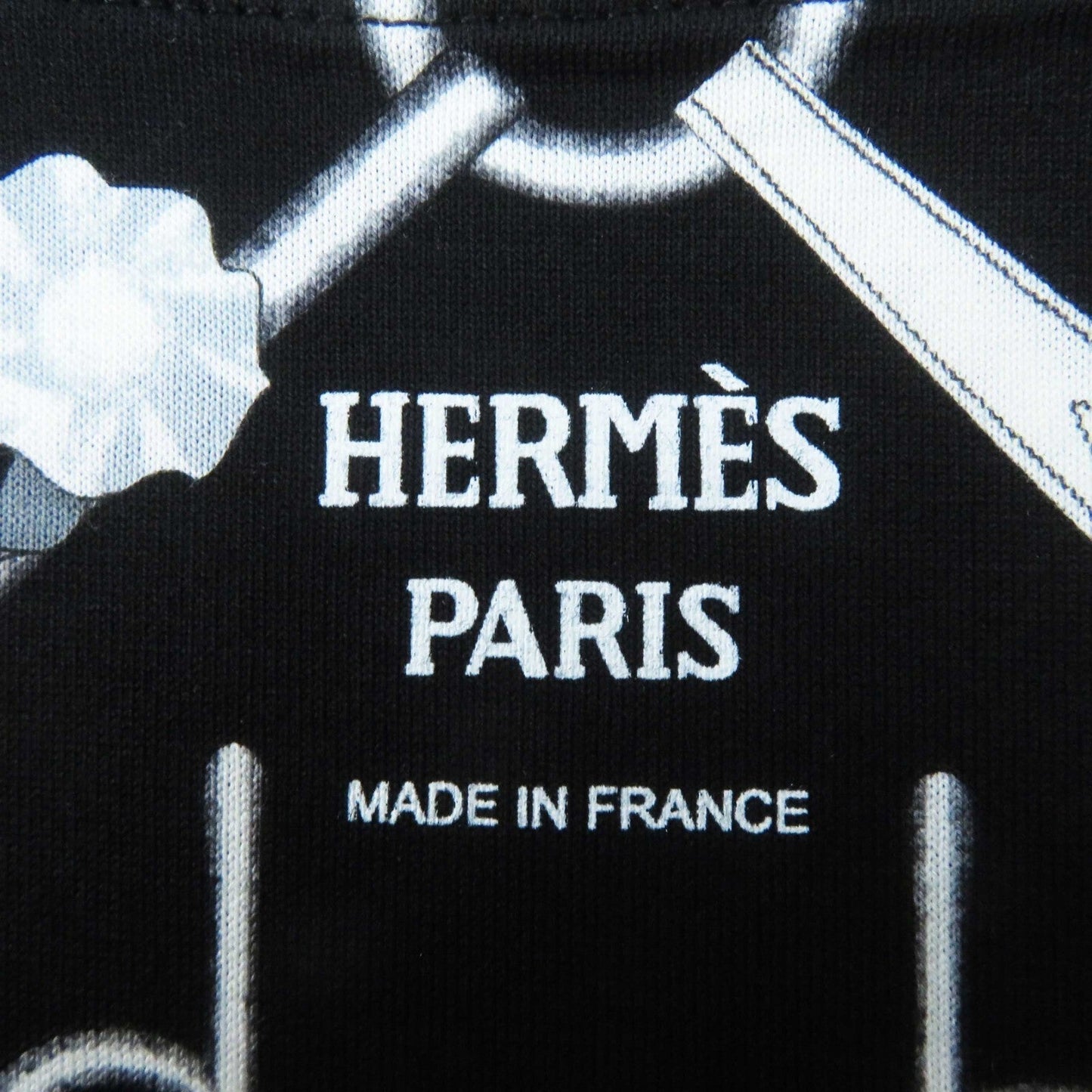 HERMES Short sleeve T-shirt cotton black PARCOURS SANS FAUTE PERFECT COURSE 34