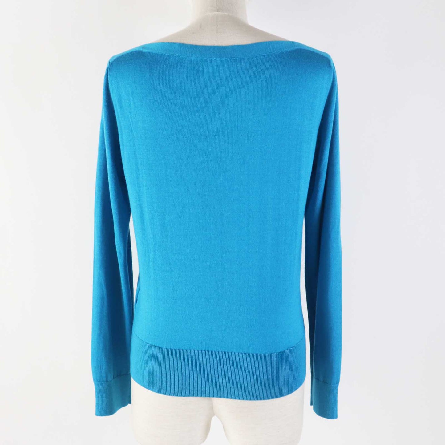 HERMES knit cashmere Light blue white 34