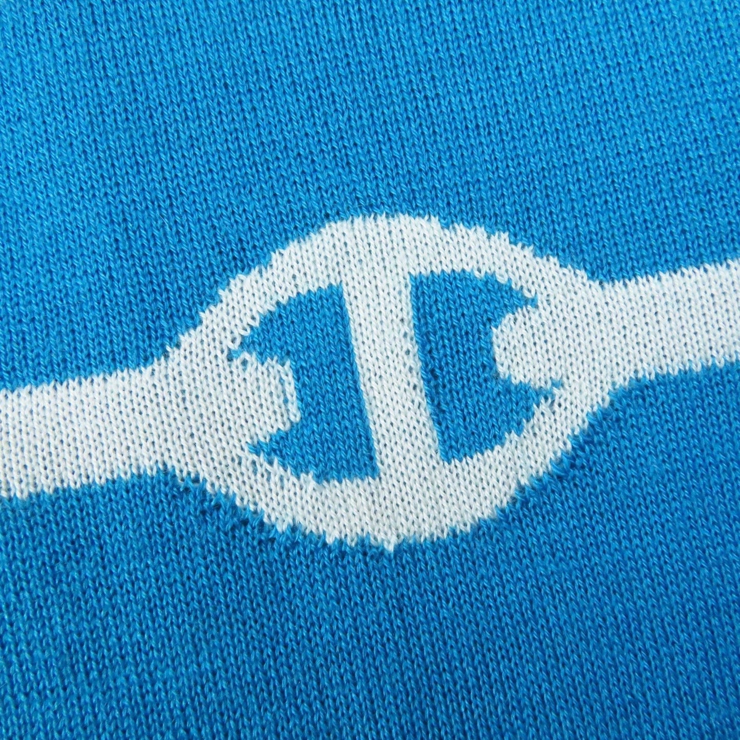 HERMES knit cashmere Light blue white 34
