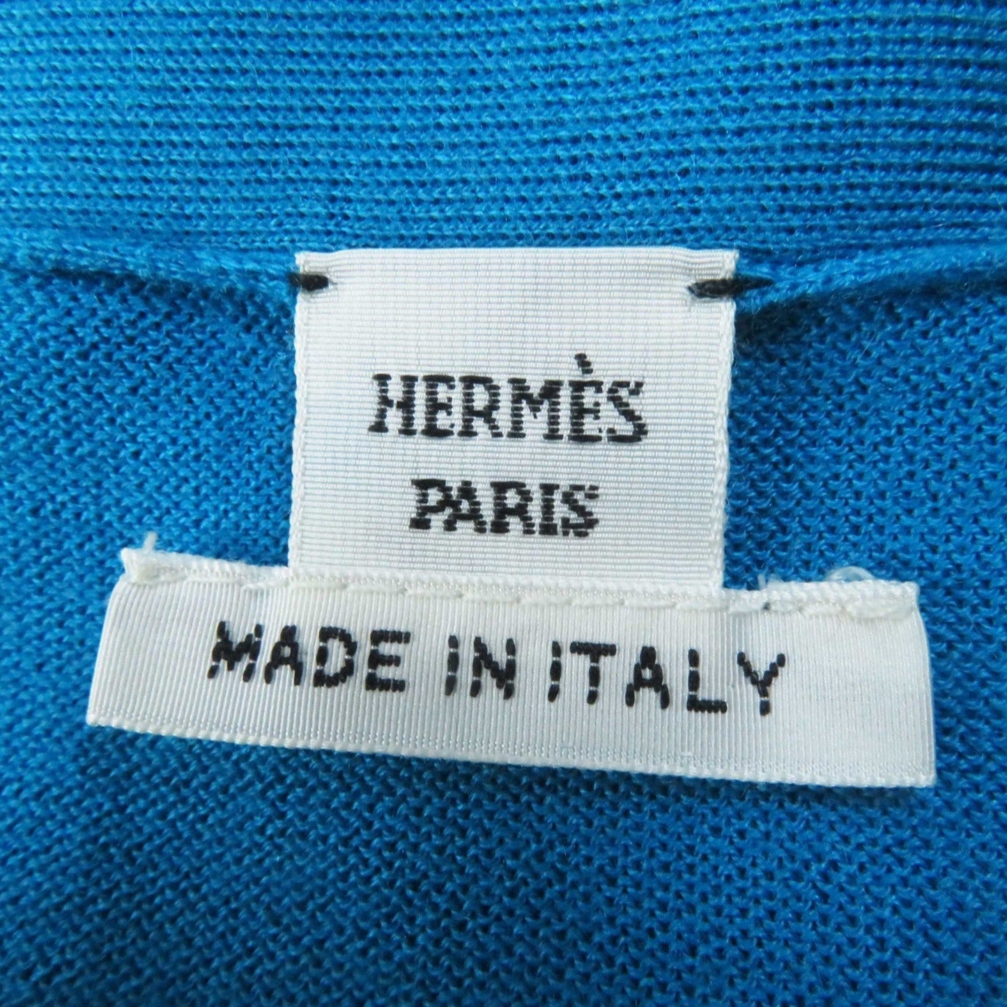 HERMES knit cashmere Light blue white 34