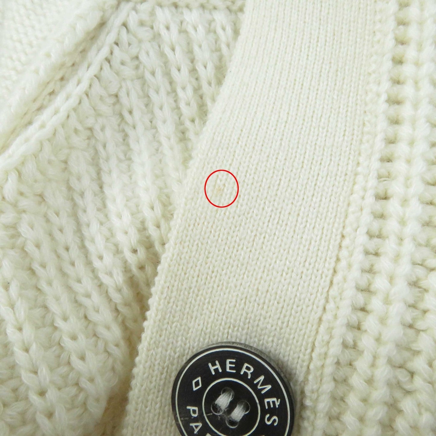 HERMES cardigan 3E2702D1 cashmere Ivory 34