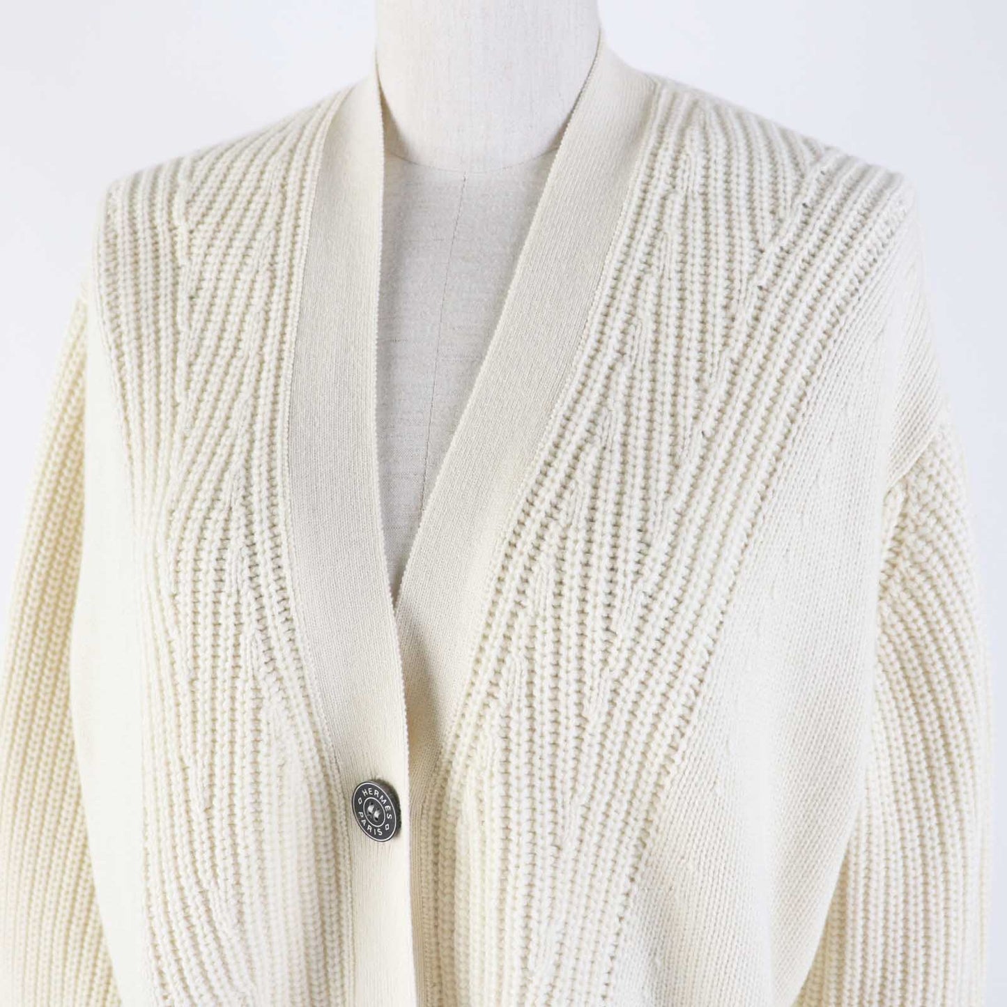HERMES cardigan 3E2702D1 cashmere Ivory 34