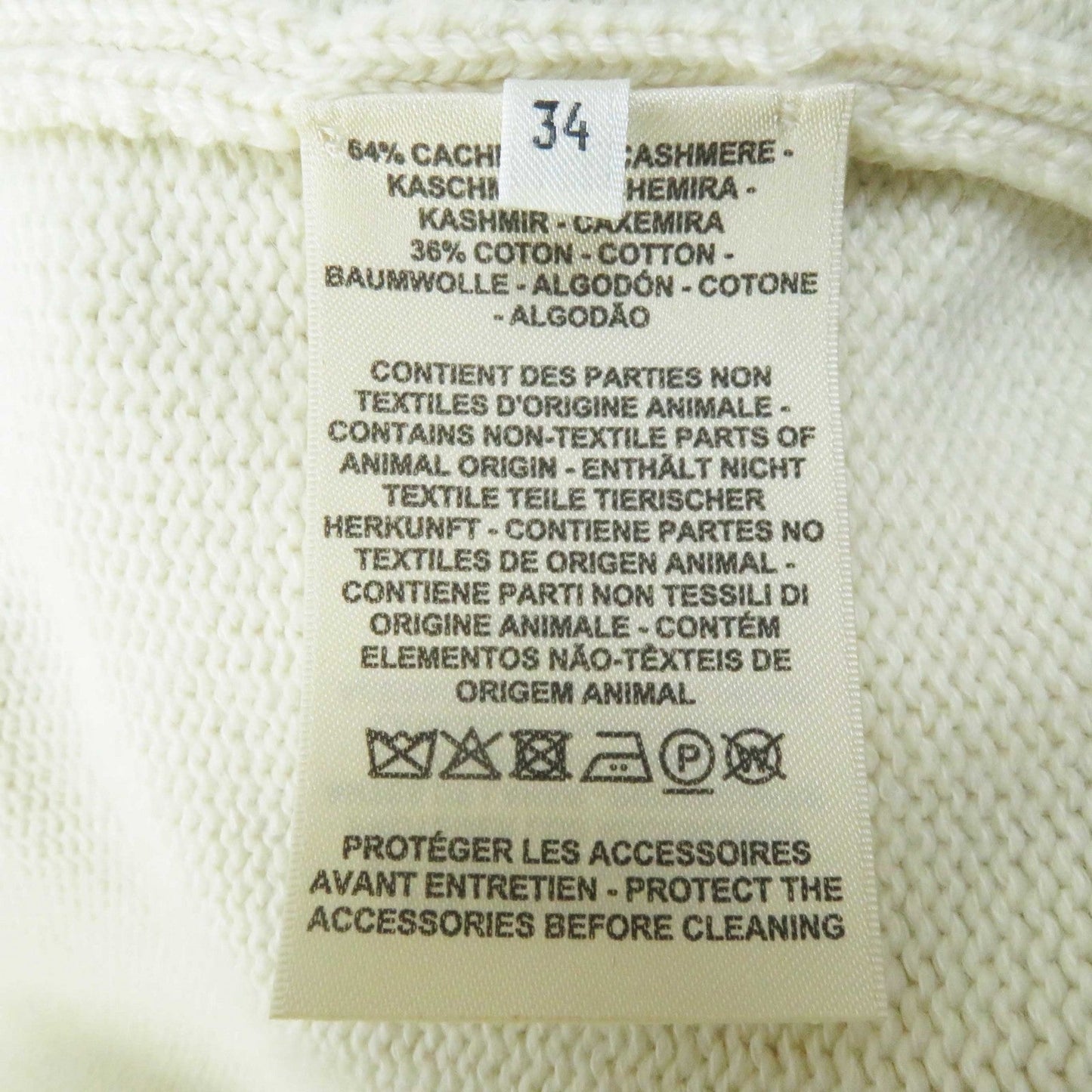 HERMES cardigan 3E2702D1 cashmere Ivory 34