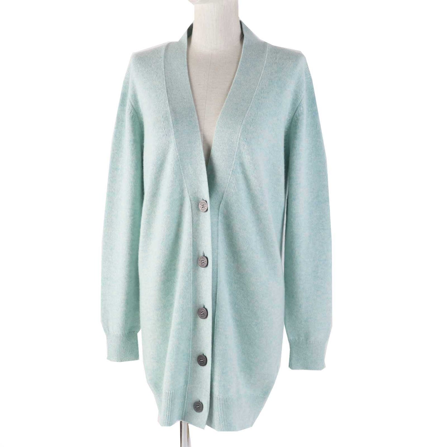 HERMES cardigan cashmere Light blue 36