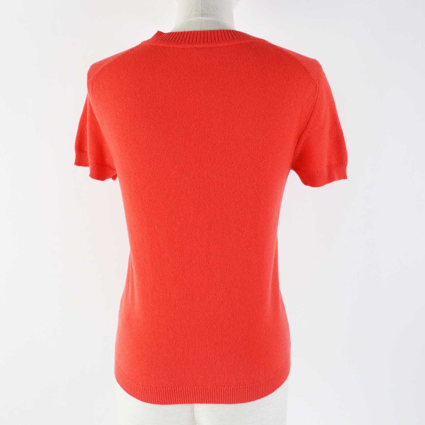 HERMES Short sleeve knit cashmere Orange type 34