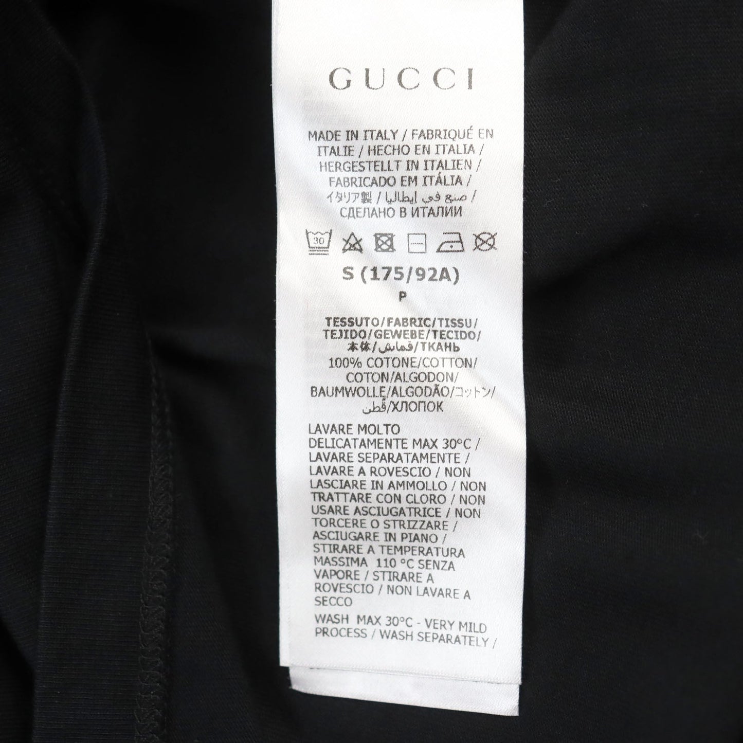 GUCCI Short sleeve T-shirt 727694 cotton black S